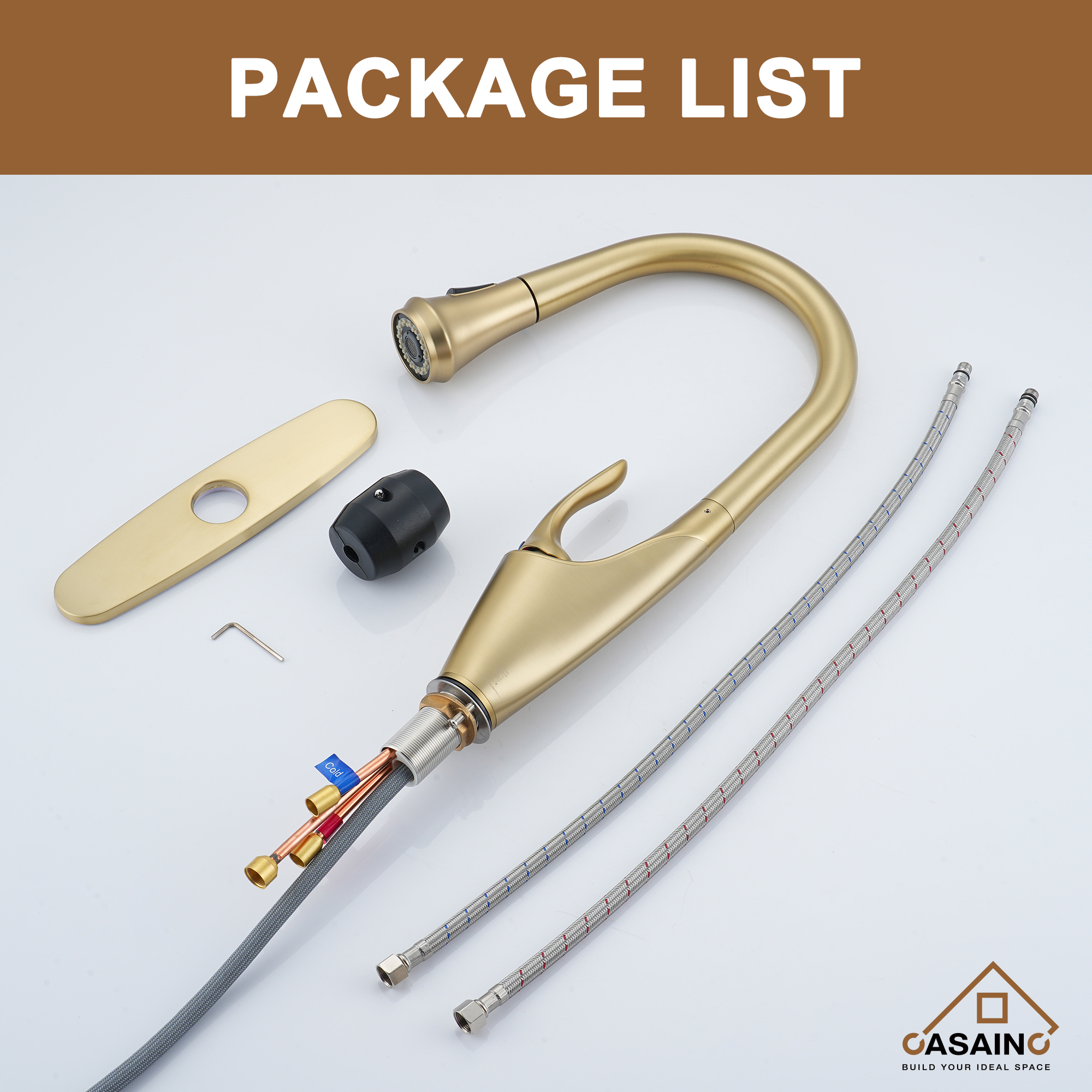 CASAINC Single-Handle Kitchen Faucet with  Pull-Out Sprayer