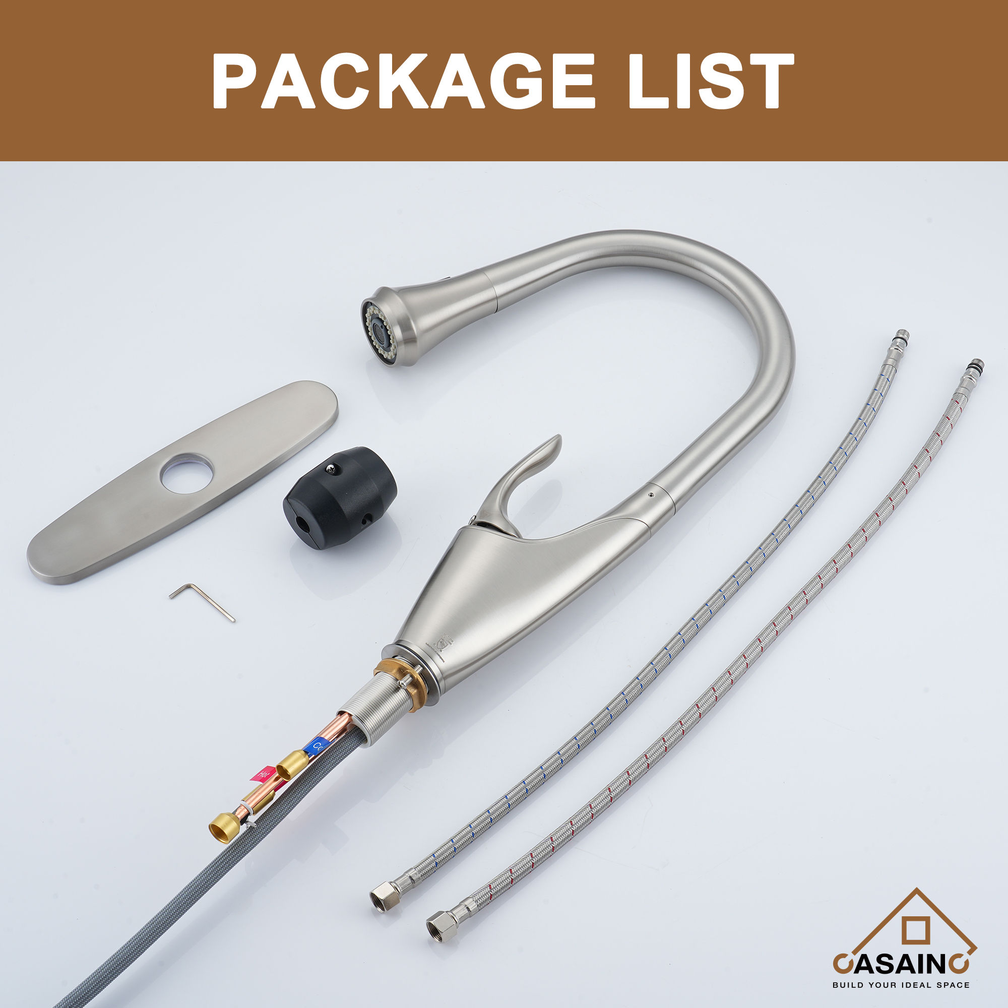 CASAINC Single-Handle Kitchen Faucet with  Pull-Out Sprayer