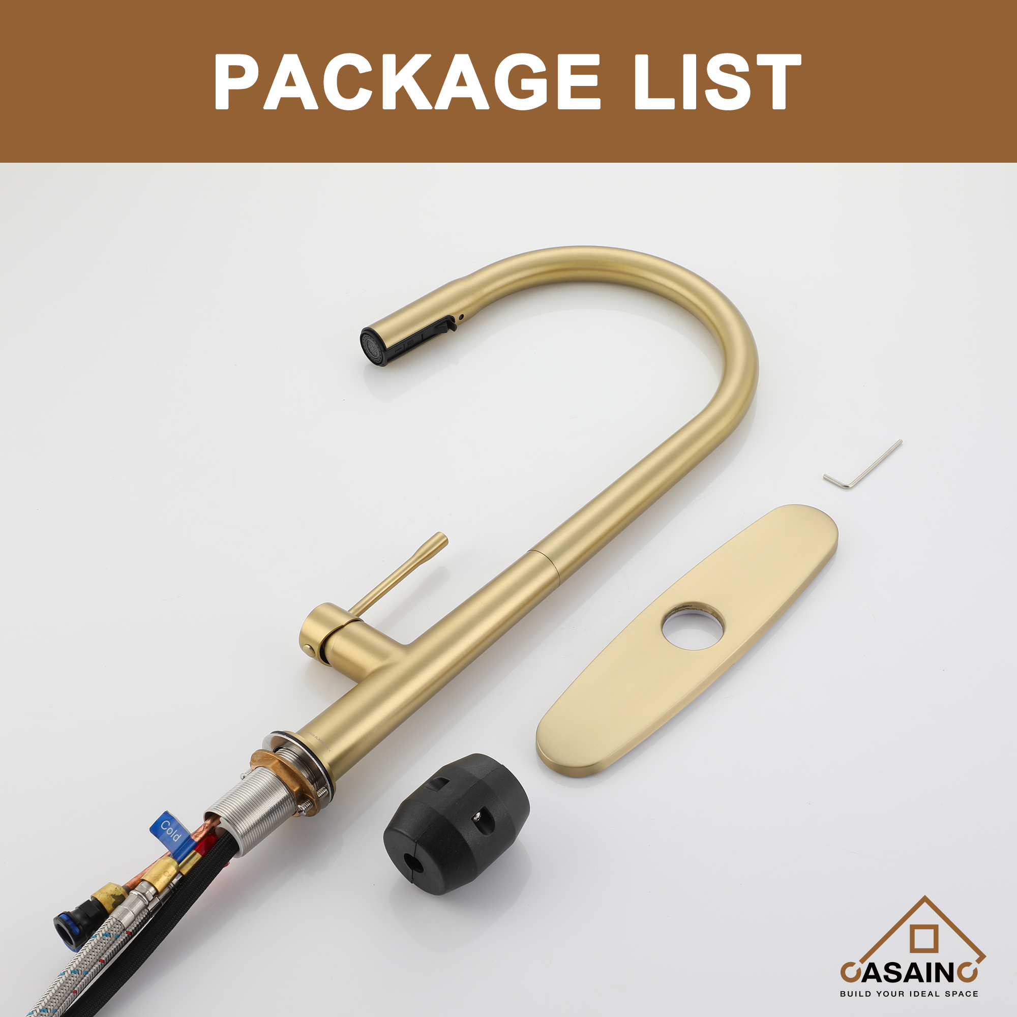 CASAINC Single-Handle Kitchen Faucet with  Pull-Out Sprayer