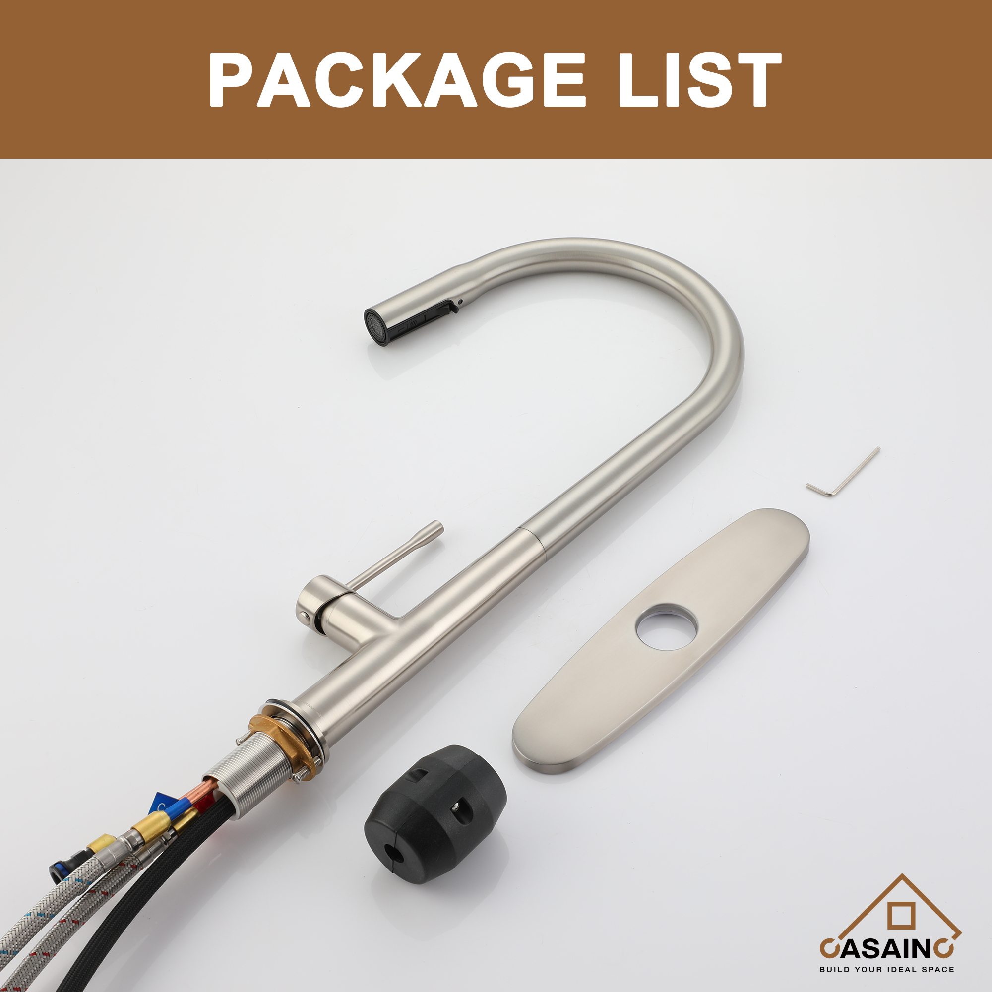 CASAINC Single-Handle Kitchen Faucet with  Pull-Out Sprayer