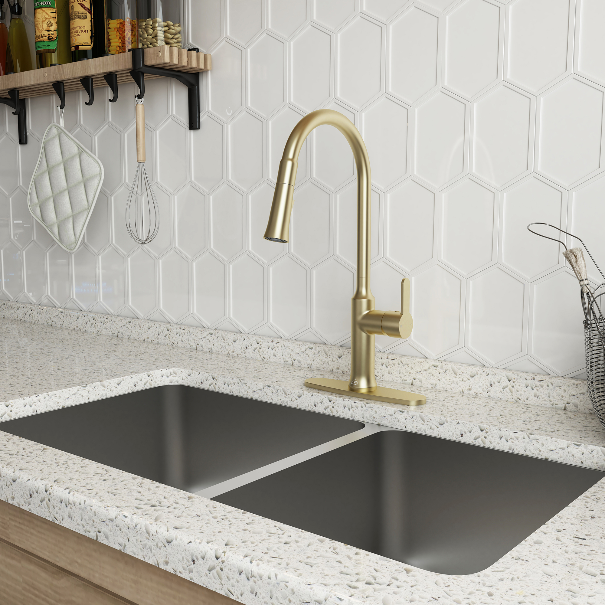 CASAINC Single-Handle Kitchen Faucet with  Pull-Out Sprayer
