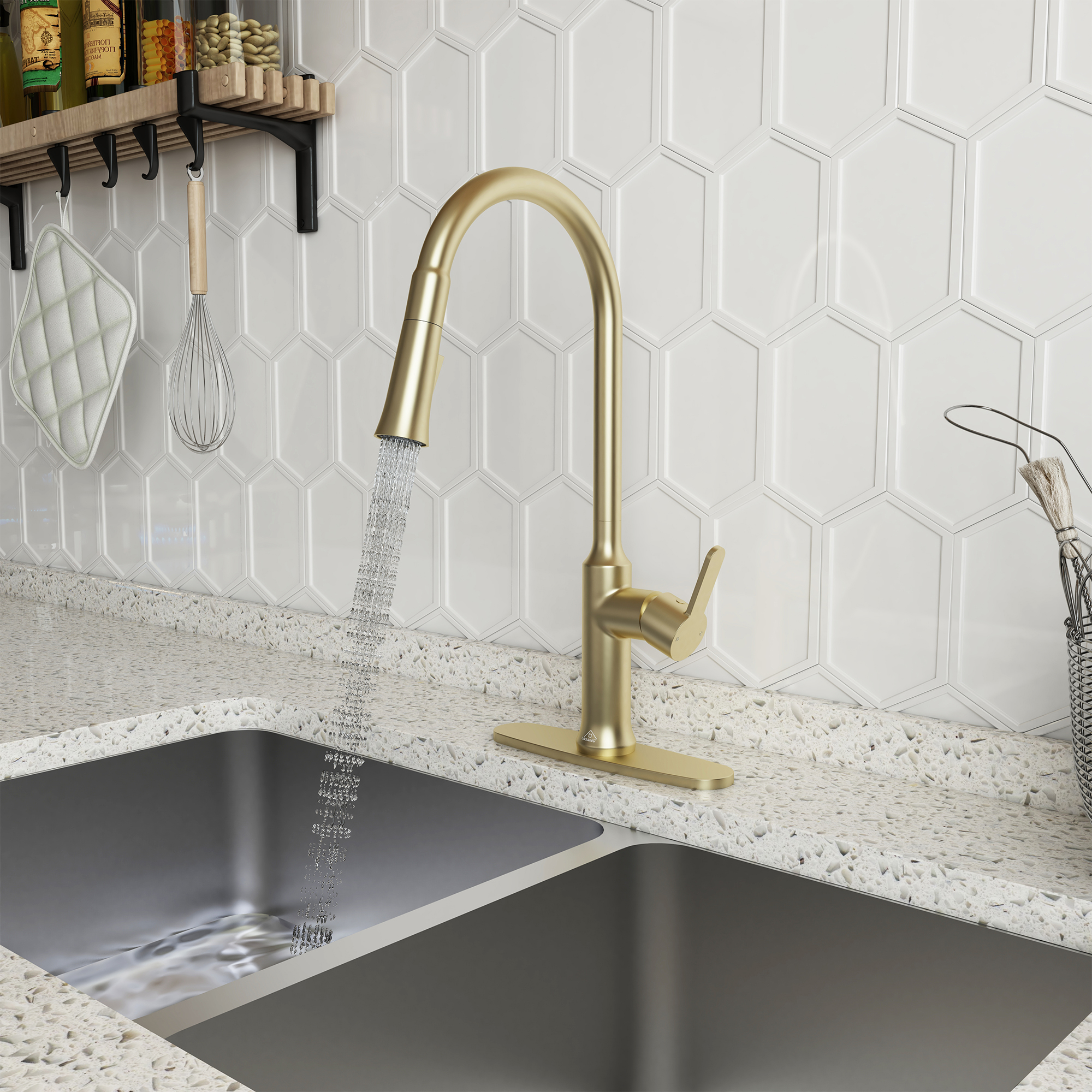 CASAINC Single-Handle Kitchen Faucet with  Pull-Out Sprayer