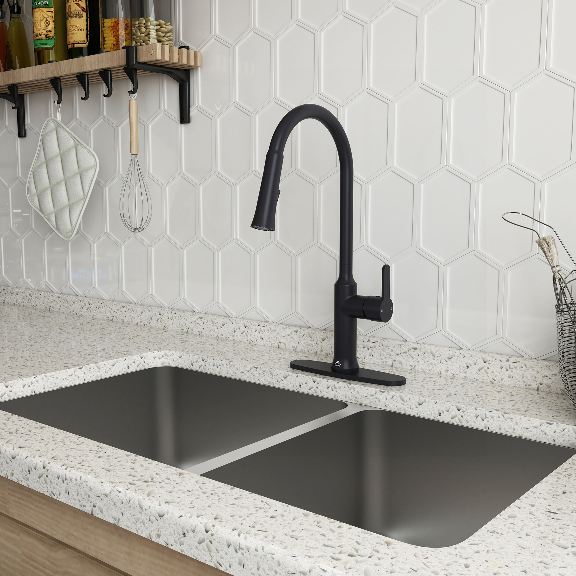 CASAINC Single-Handle Kitchen Faucet with  Pull-Out Sprayer