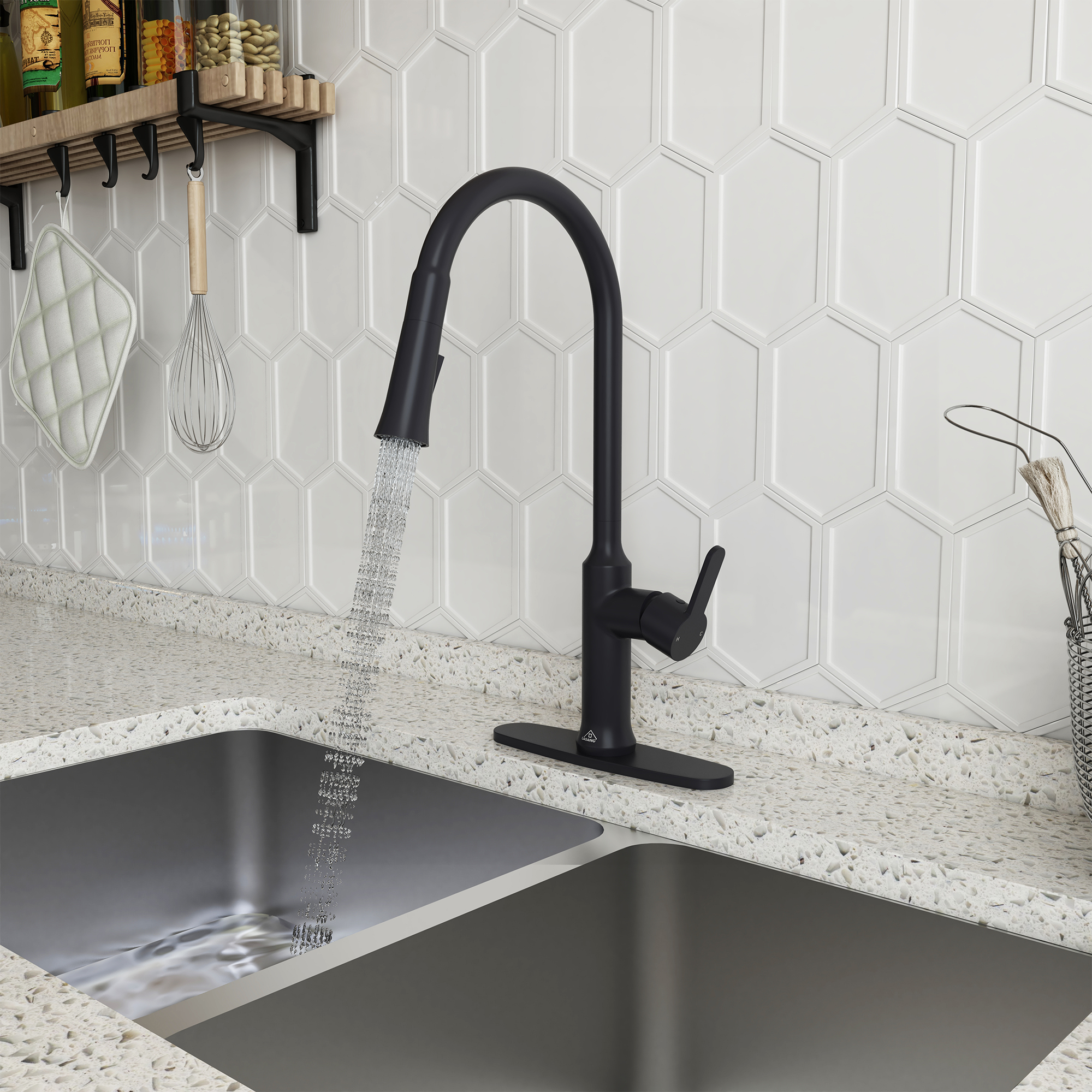 CASAINC Single-Handle Kitchen Faucet with  Pull-Out Sprayer