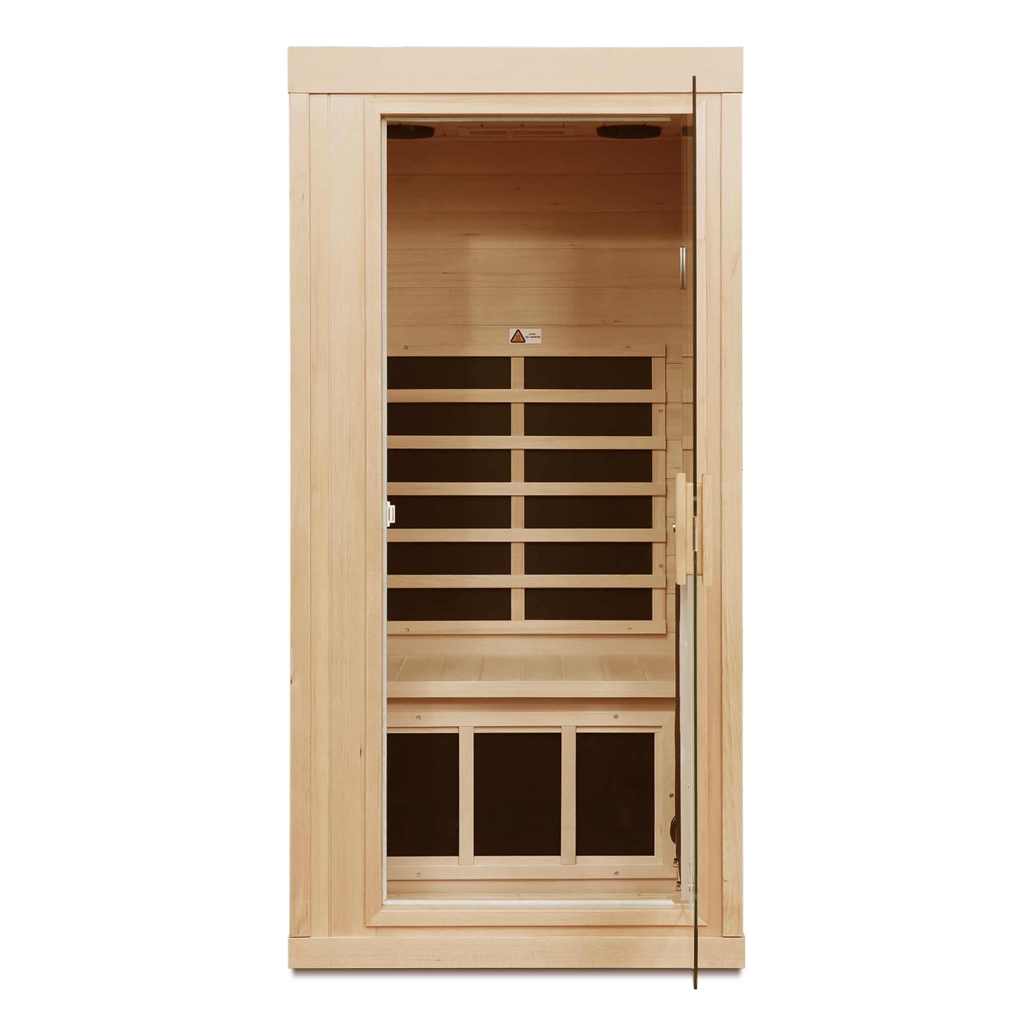 One Person Far Infrared Sauna Hemlock Indoor Sauna Room with Bluetooth & LED Lighting