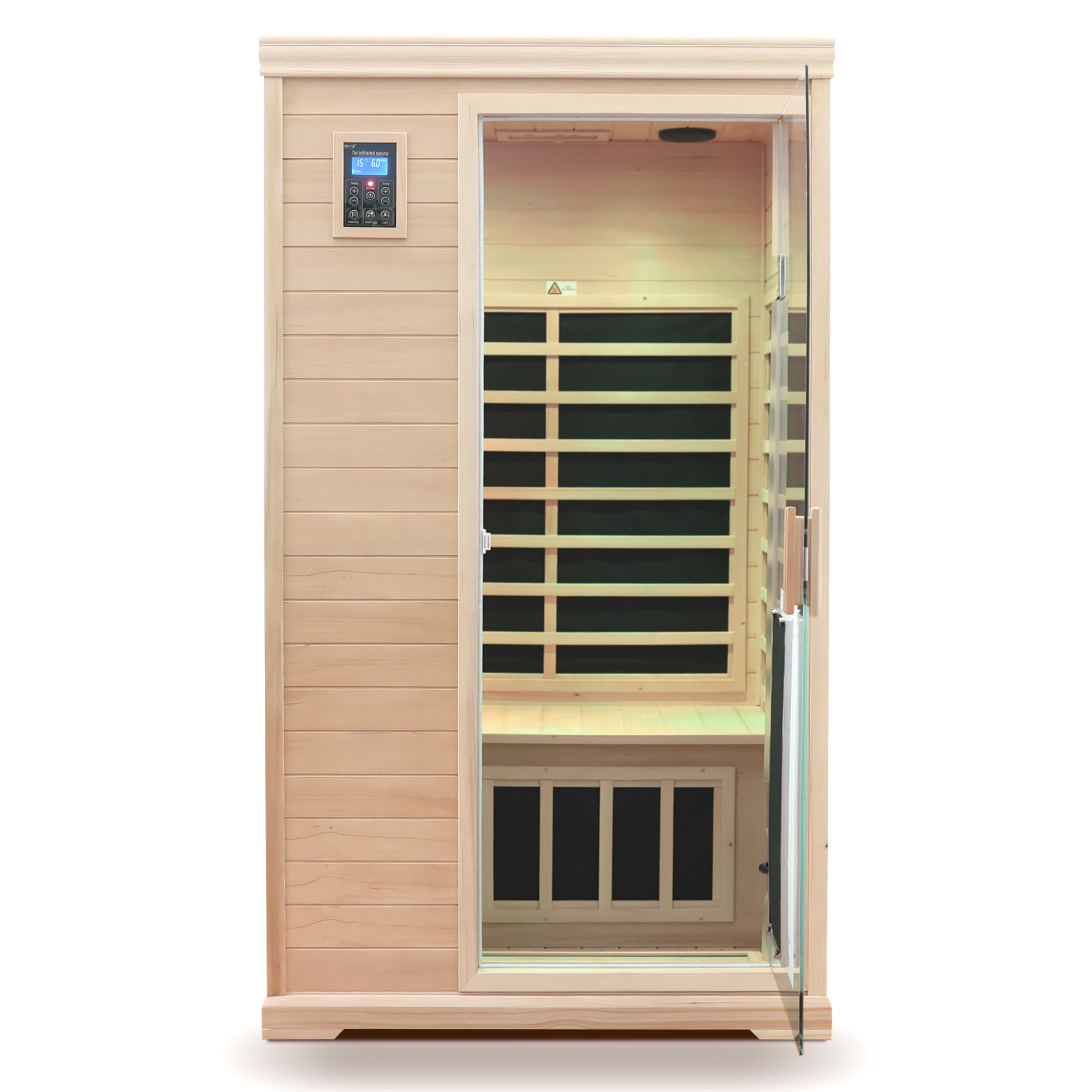 Two Person Far Infrared Hemlock Indoor Sauna Room with Bluetooth & LED Lighting