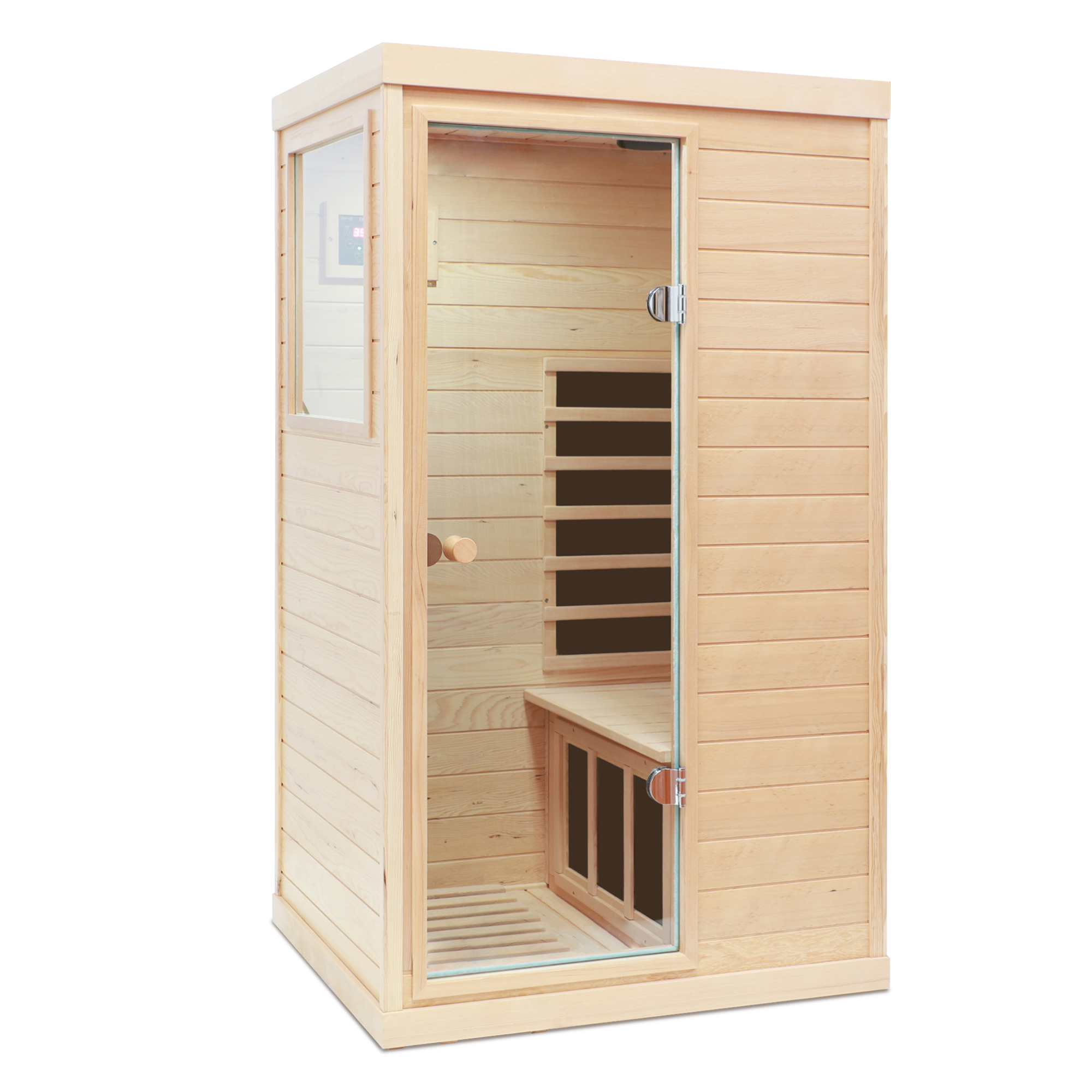 Mini 1-Person Far Infrared Indoor Sauna with Bluetooth Audio & Touch Control
