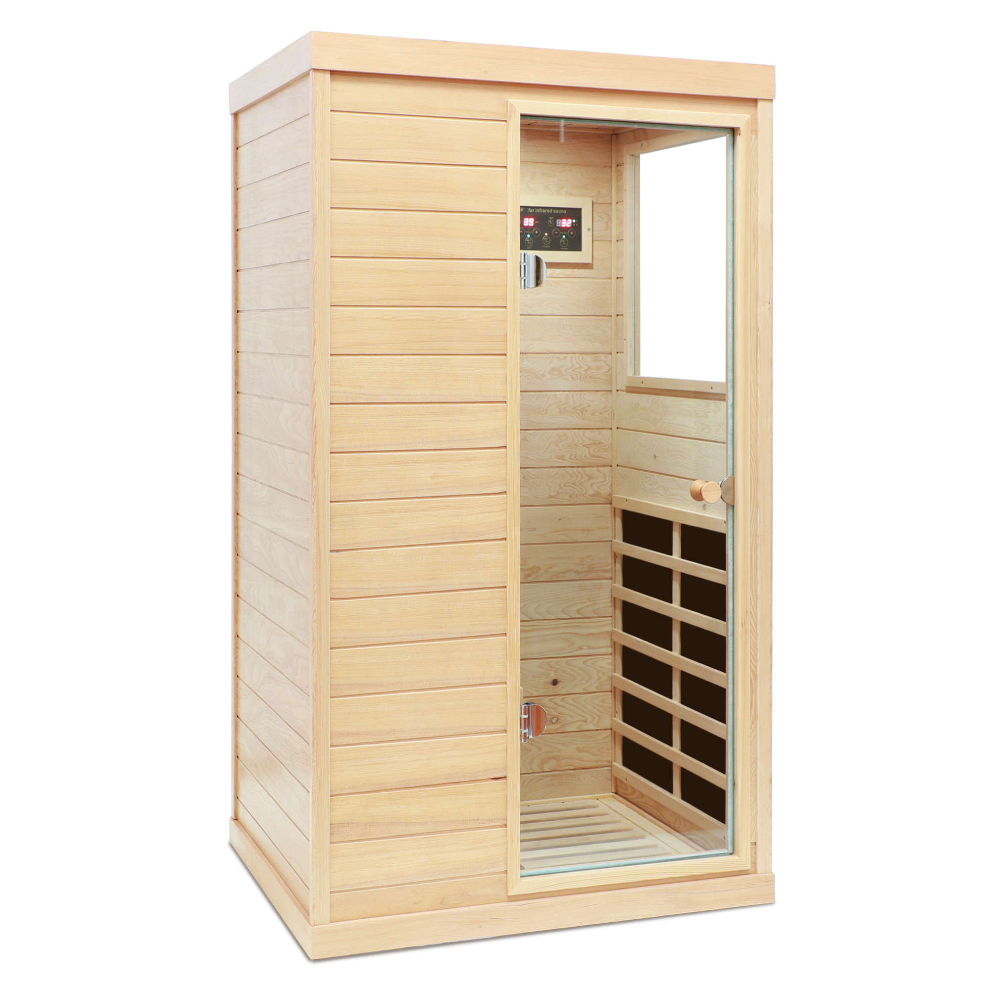 Mini 1-Person Far Infrared Indoor Sauna with Bluetooth Audio & Touch Control