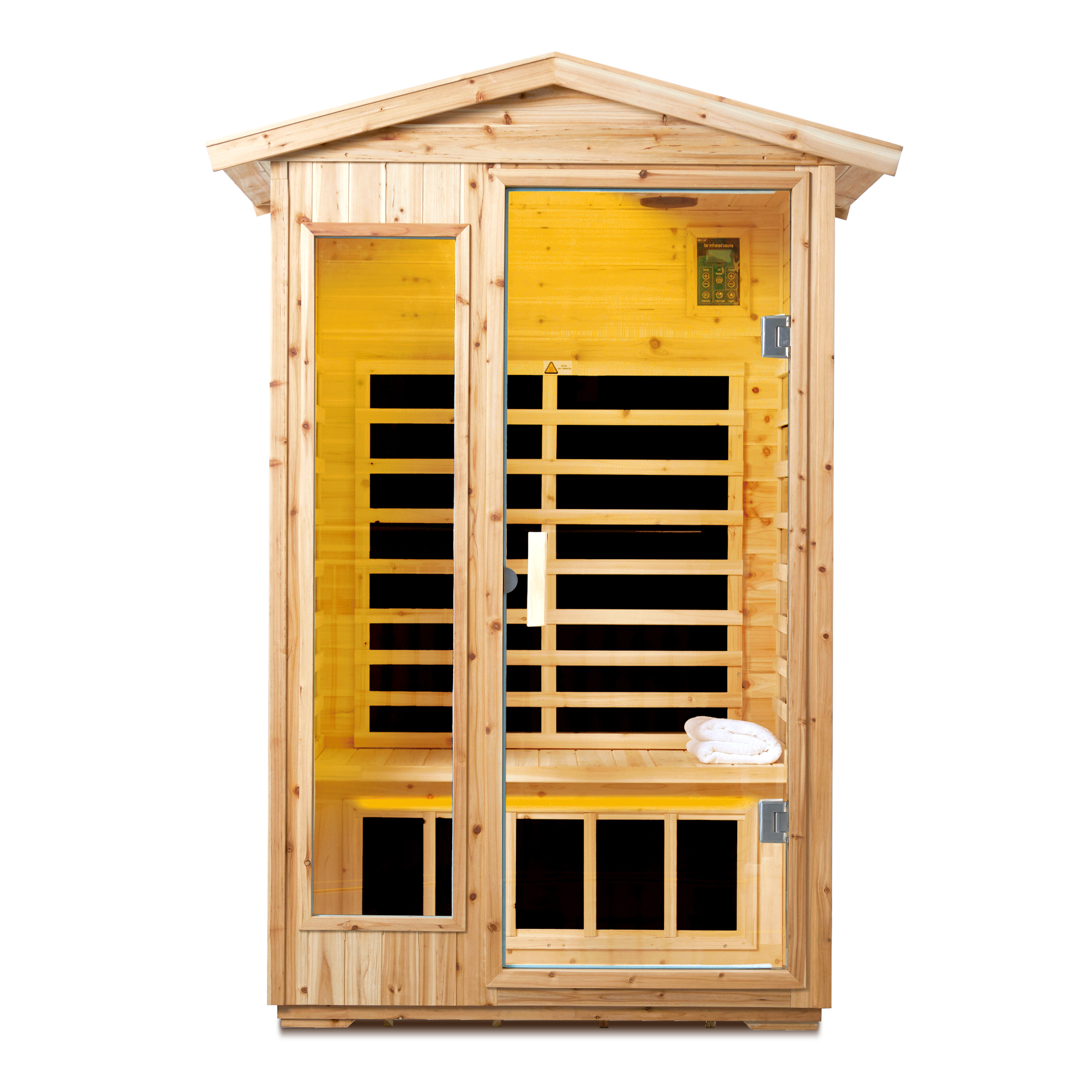 2-Person Outdoor Far Infrared Sauna with Bluetooth & LED Lights