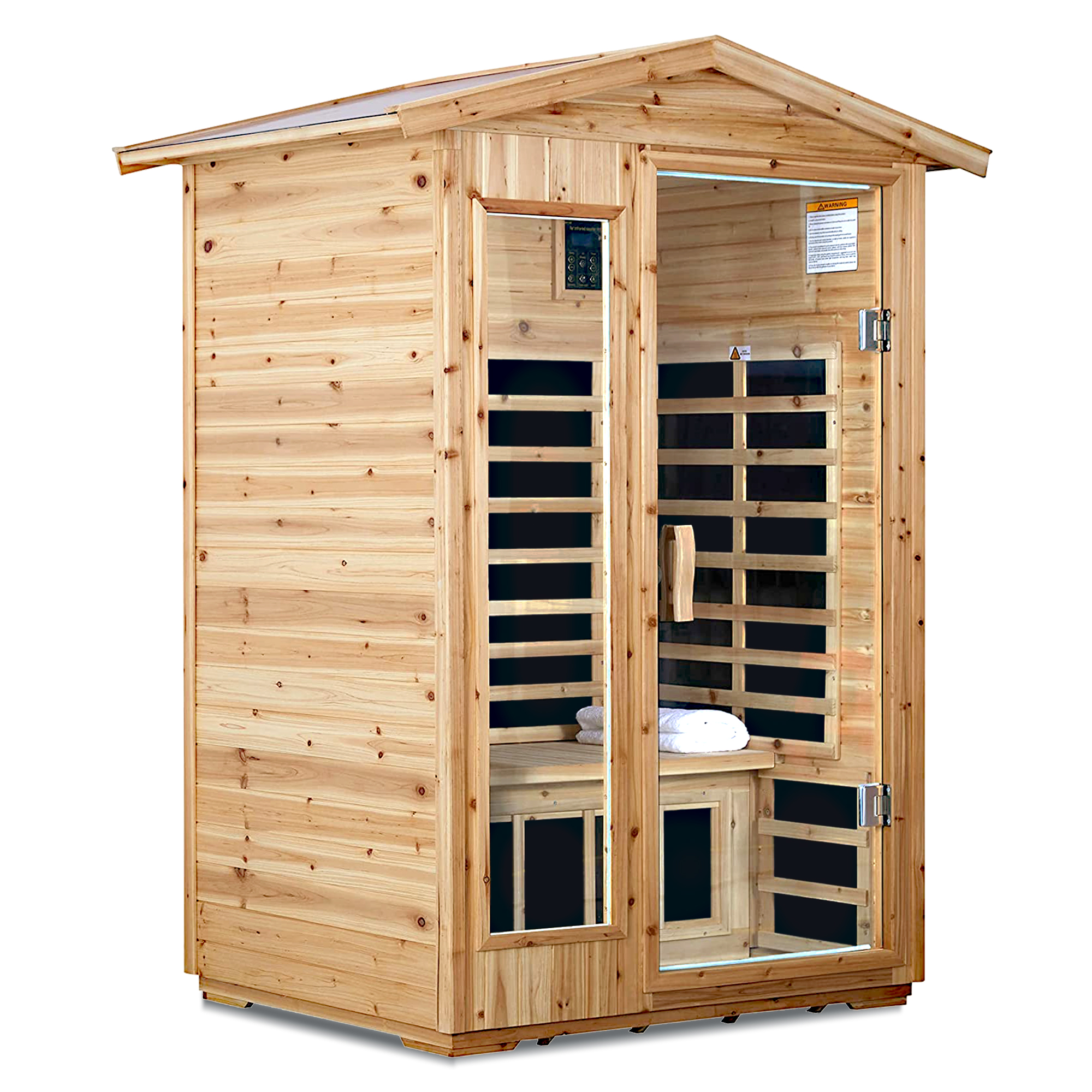 2-Person Outdoor Far Infrared Sauna with Bluetooth & LED Lights