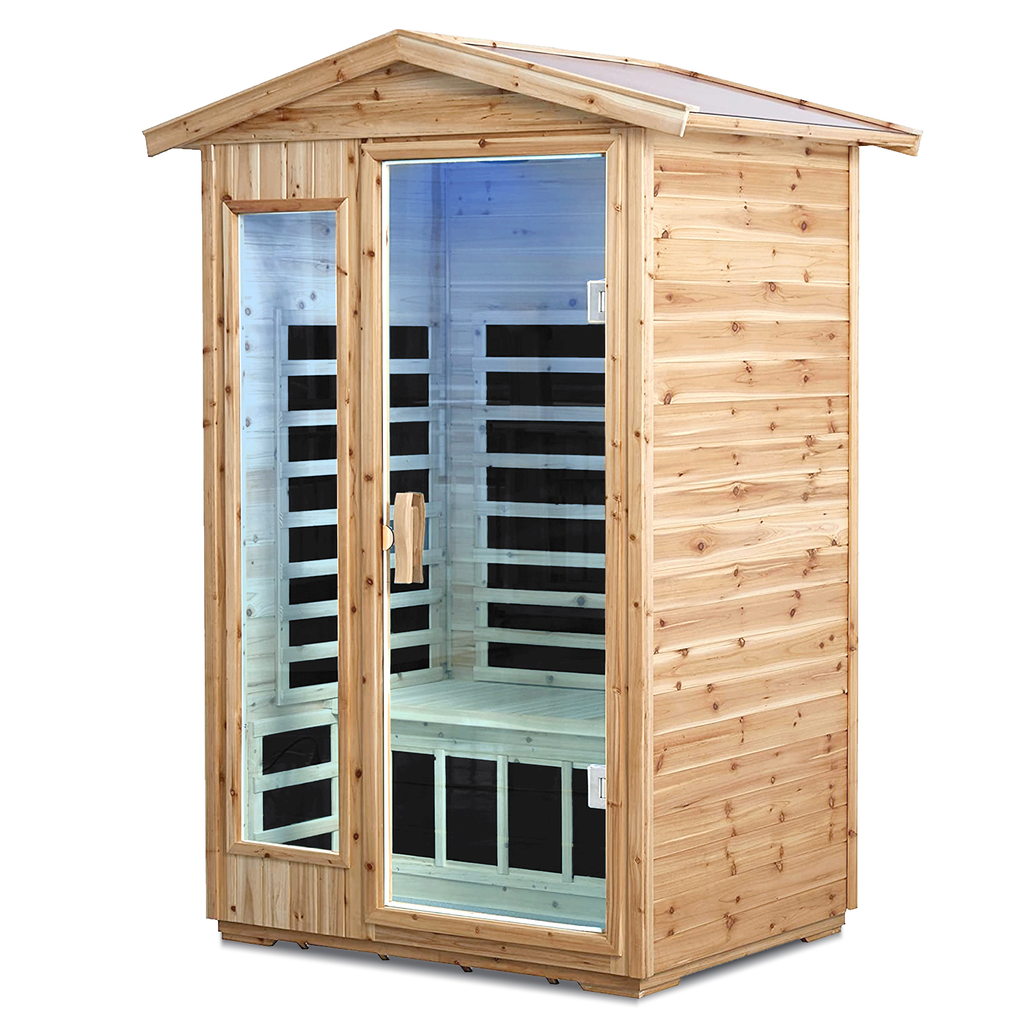2-Person Outdoor Far Infrared Sauna with Bluetooth & LED Lights
