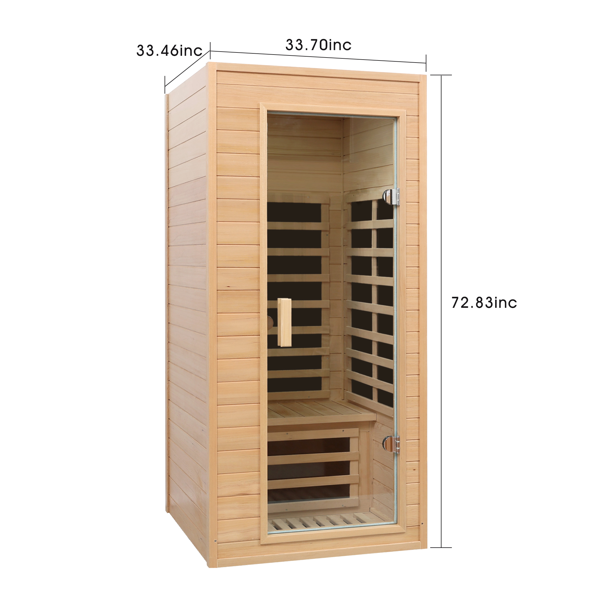 One Person Hemlock Far Infrared Indoor Sauna with Bluetooth & LCD Control