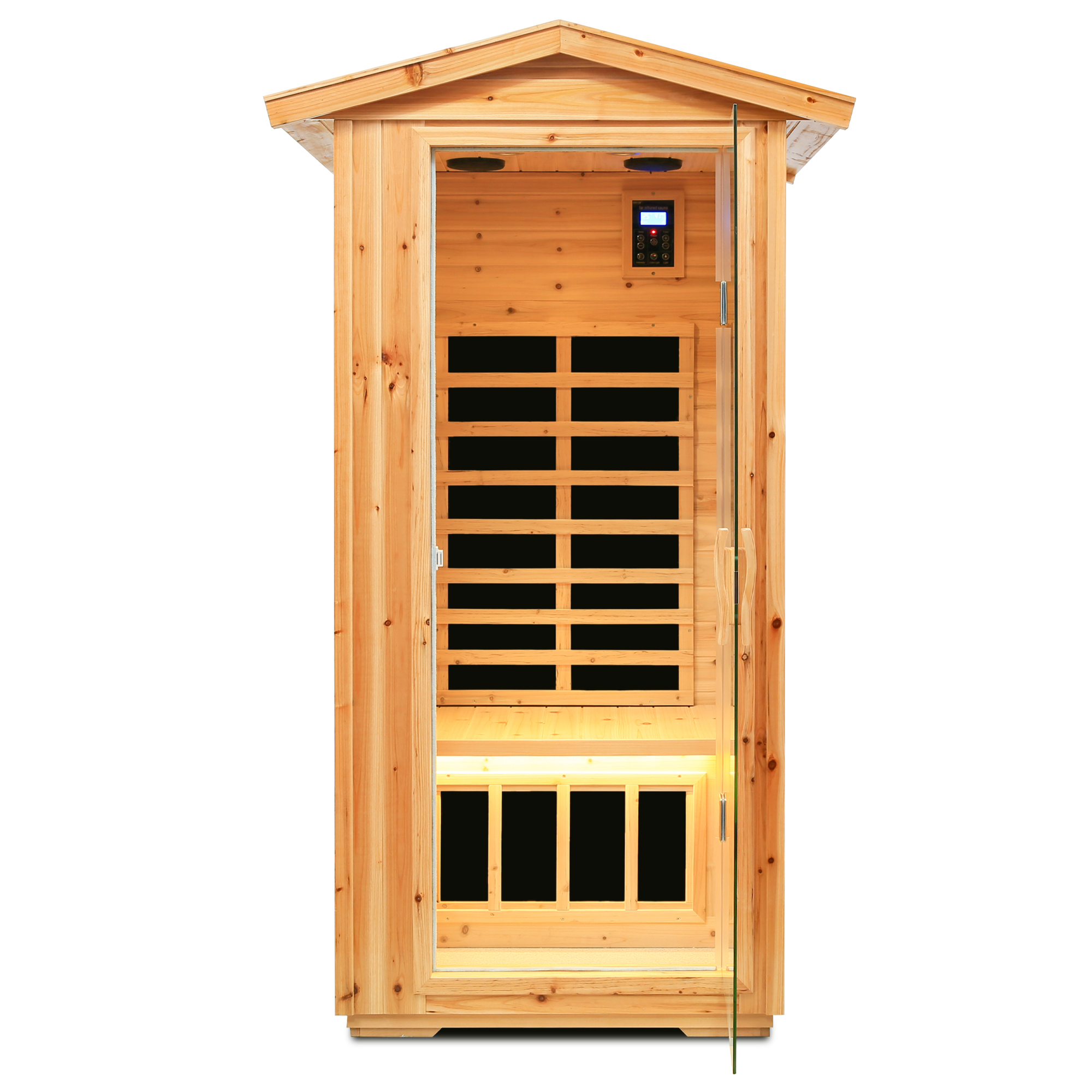 One Person Outdoor Far Infrared Sauna with Bluetooth & LED Lighting