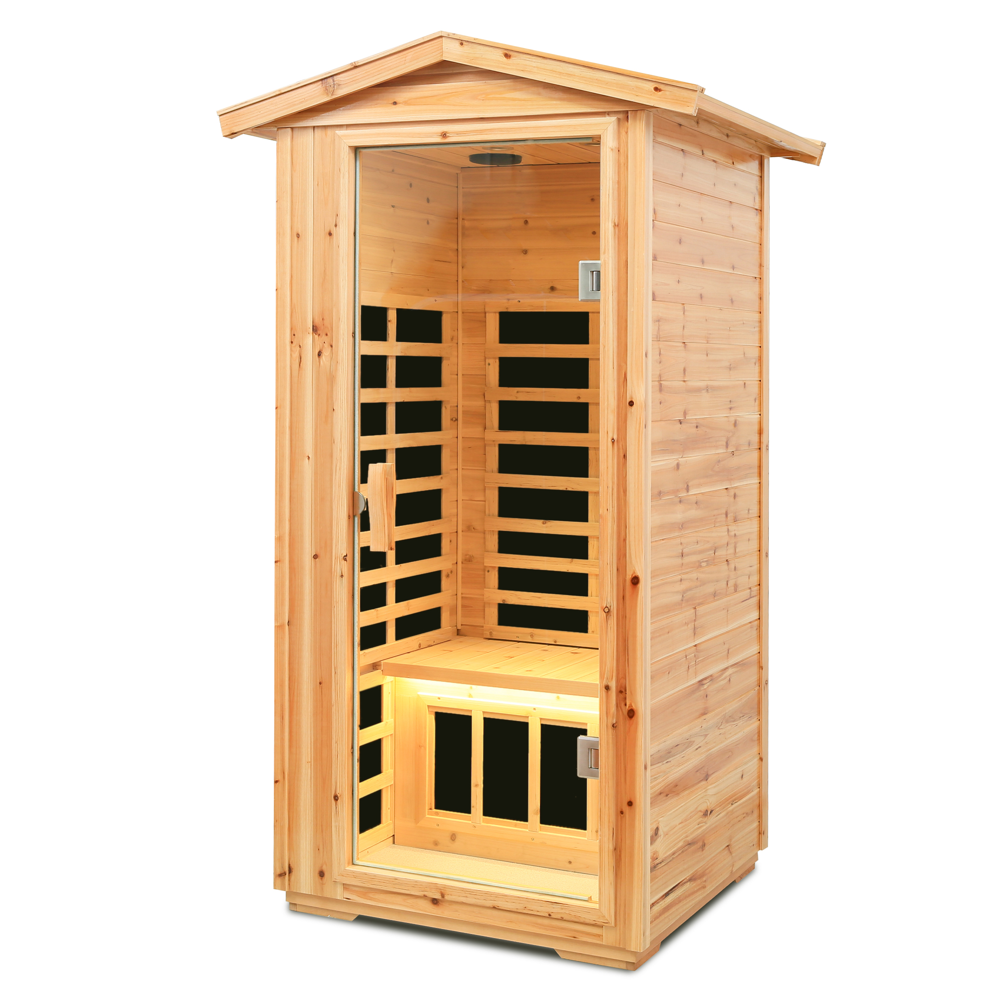 One Person Outdoor Far Infrared Sauna with Bluetooth & LED Lighting
