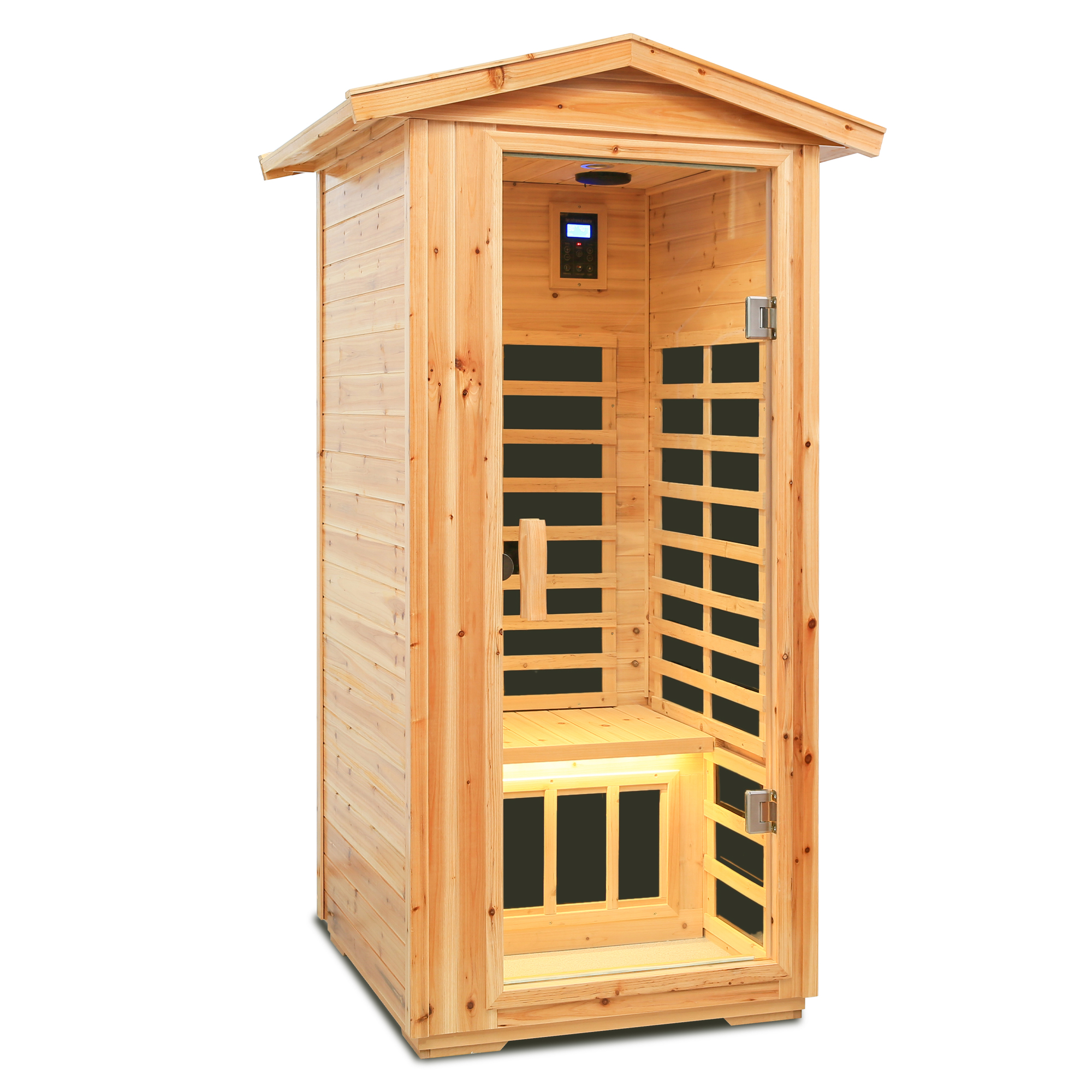 One Person Outdoor Far Infrared Sauna with Bluetooth & LED Lighting