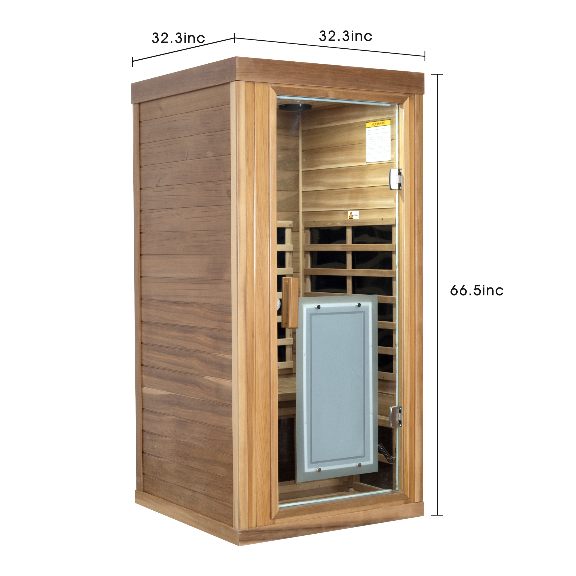 One-Person Far Infrared Red Cedar Indoor Sauna with 8 Heating Panels