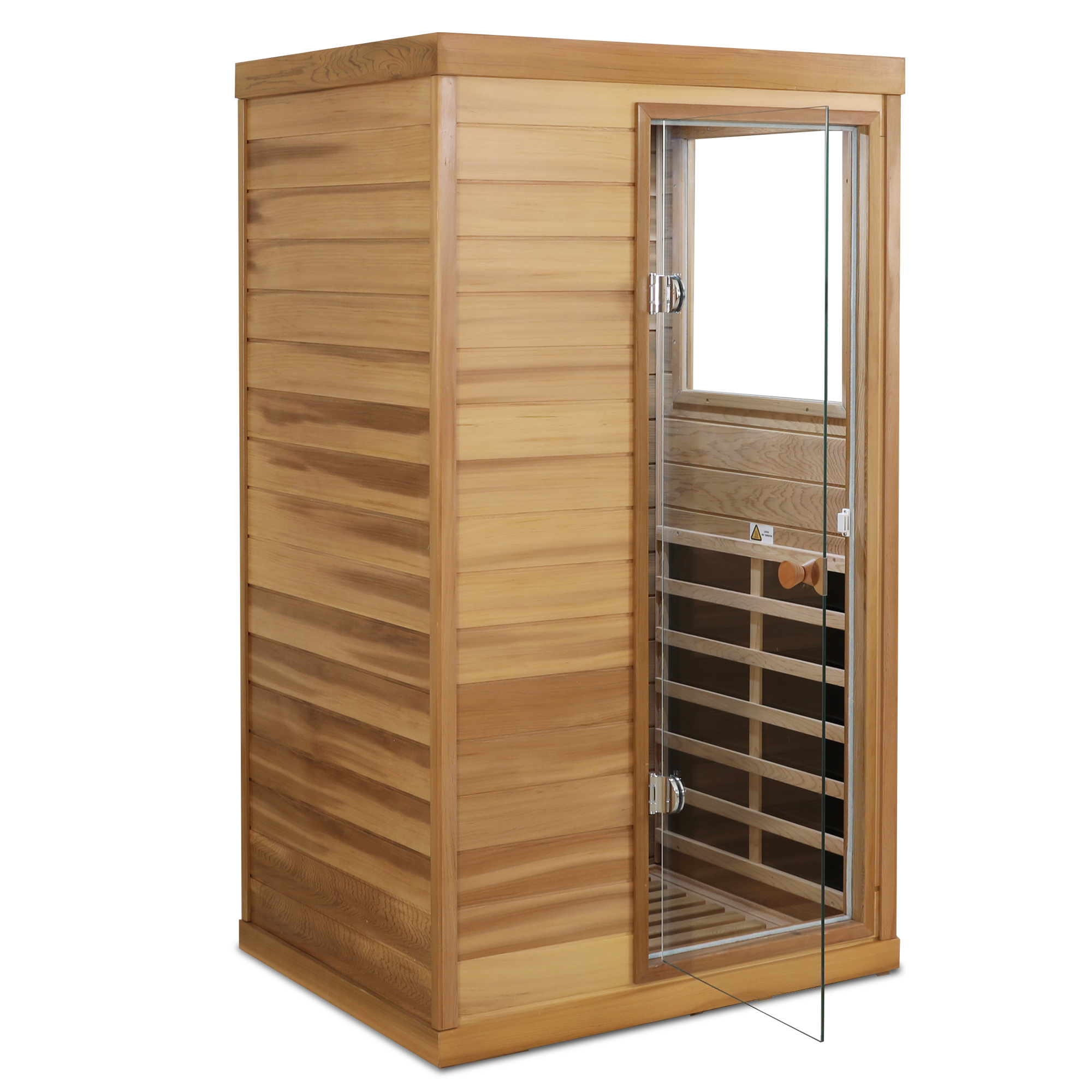 Mini 1-Person Far Infrared Red Cedar Sauna with LCD Control & Bluetooth