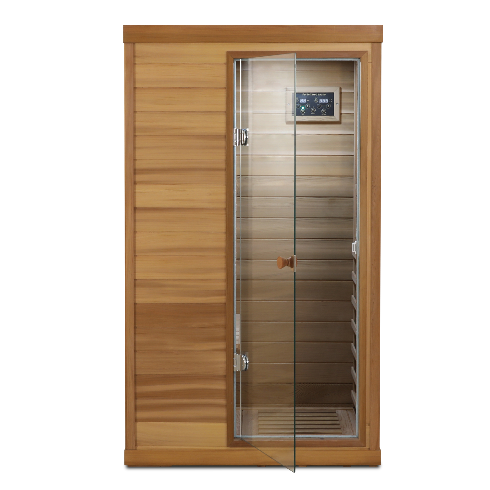 Mini 1-Person Far Infrared Red Cedar Sauna with LCD Control & Bluetooth