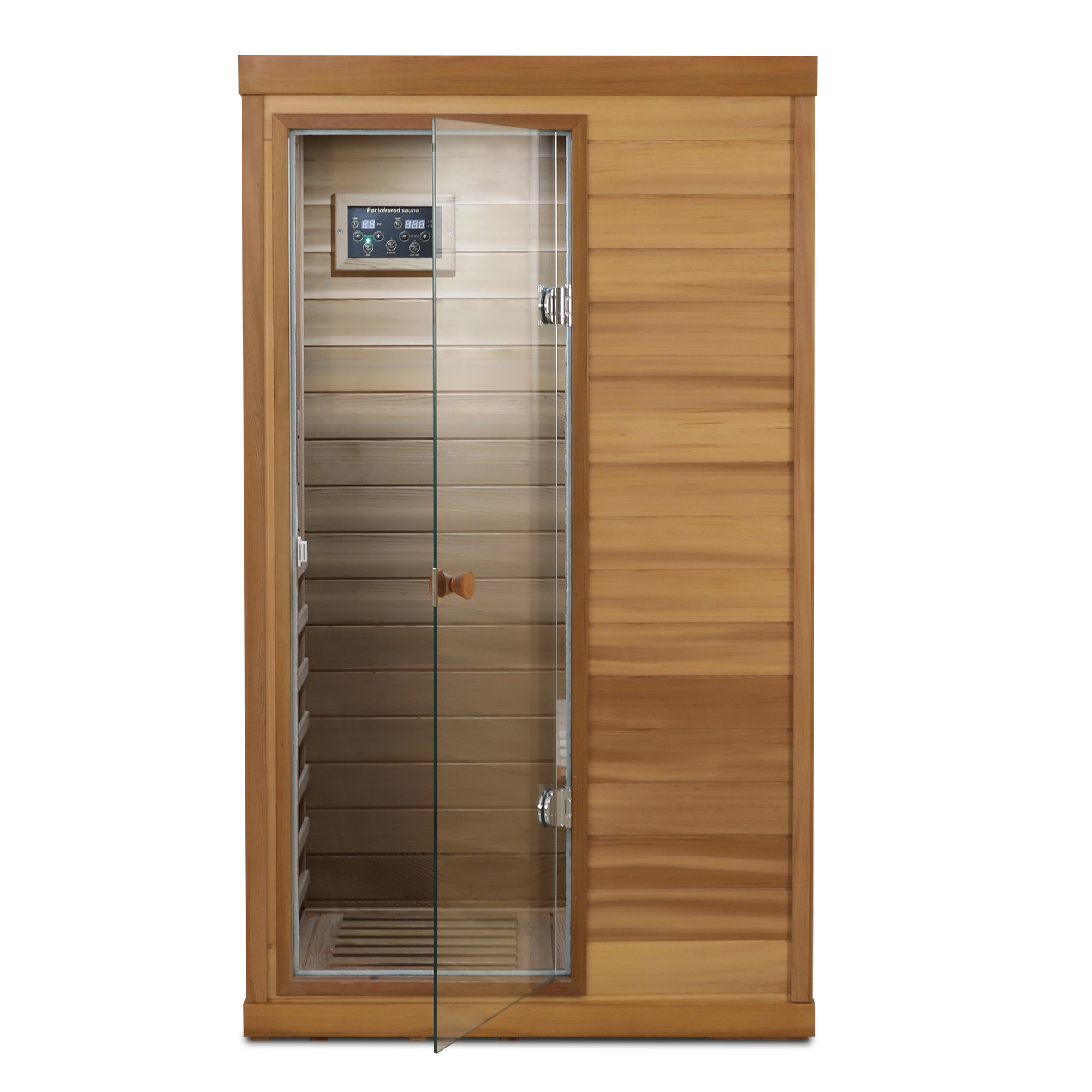 Mini 1-Person Far Infrared Red Cedar Sauna with LCD Control & Bluetooth
