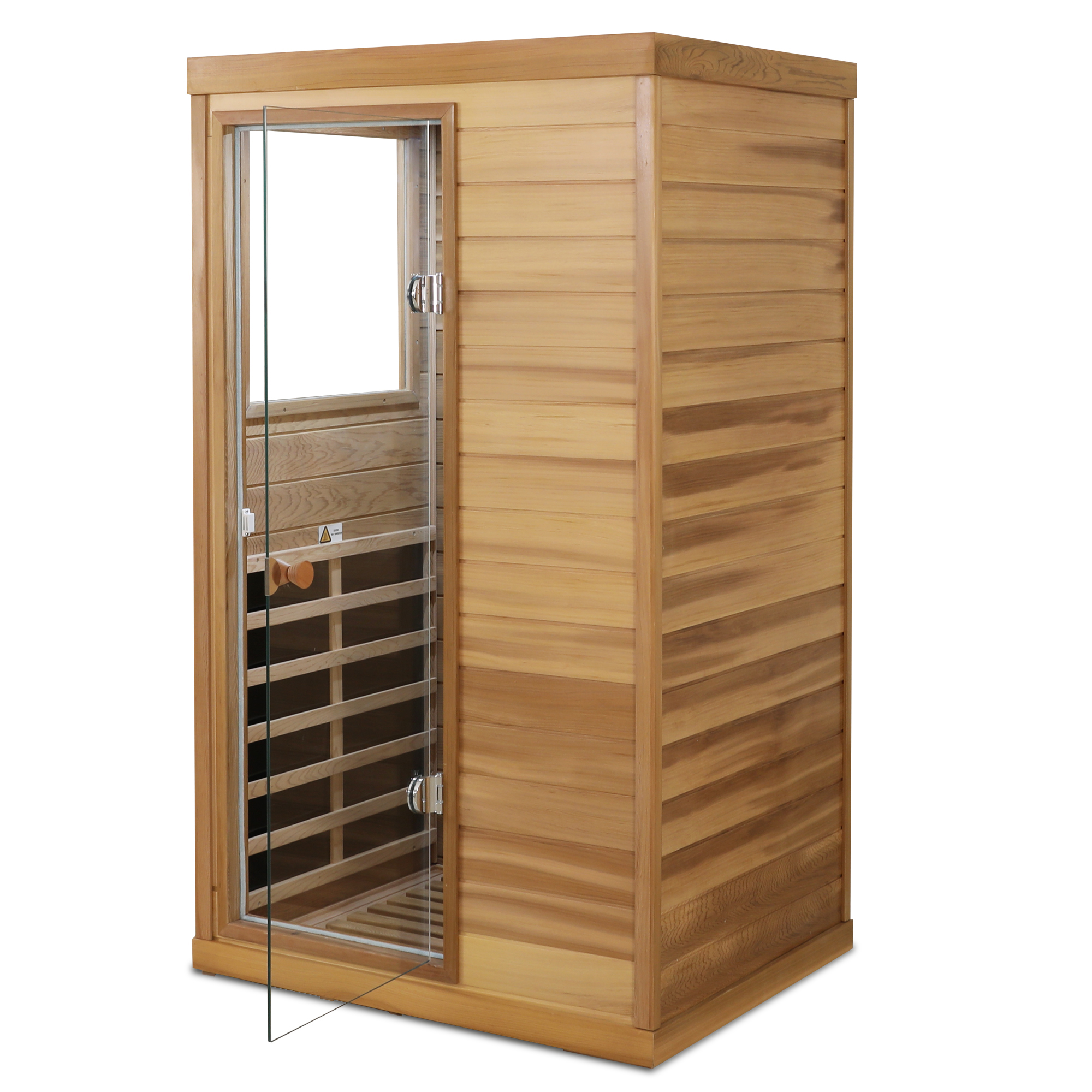 Mini 1-Person Far Infrared Red Cedar Sauna with LCD Control & Bluetooth