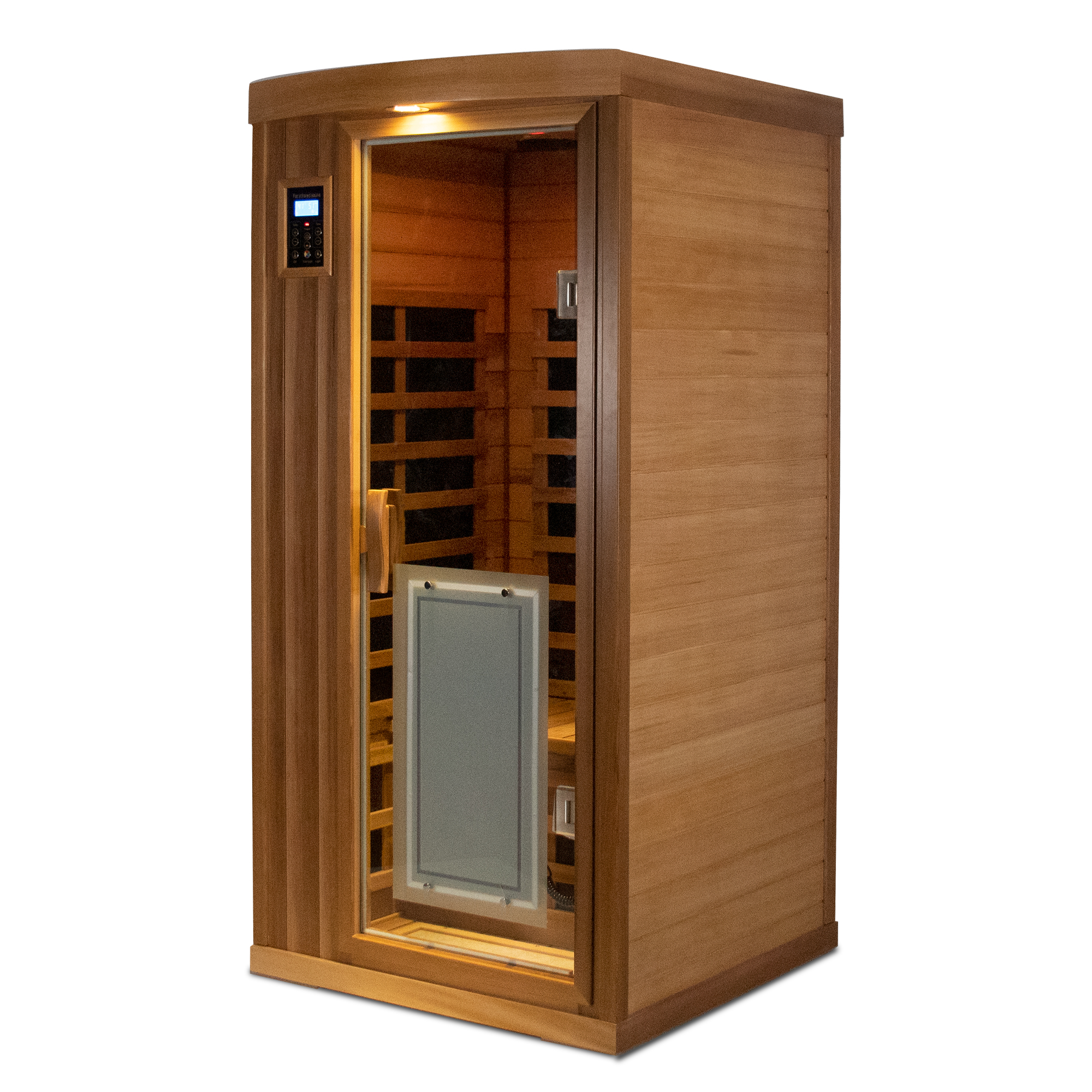 1-Person Low EMF Luxury Sauna Room Far Infrared Sauna in Red Cedar