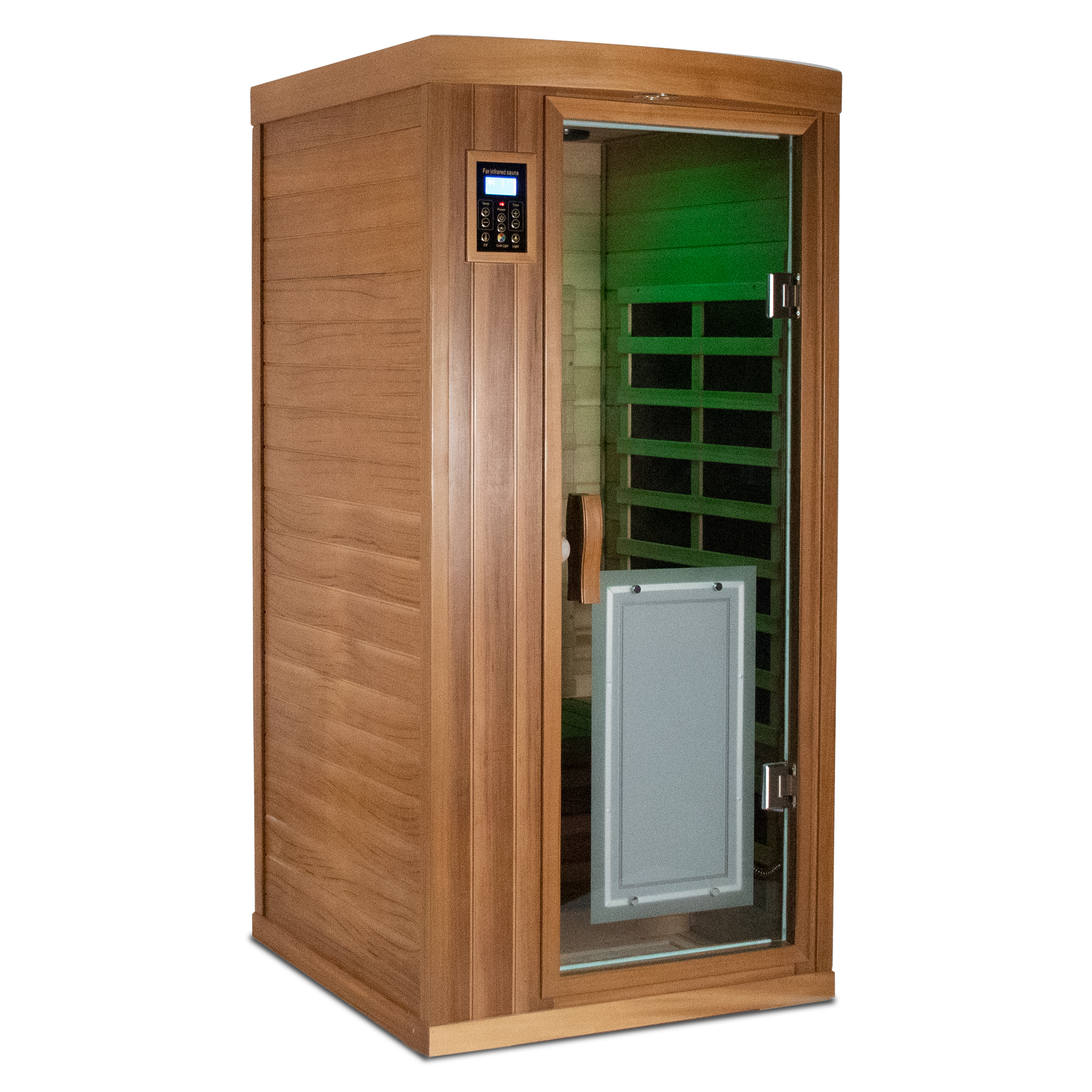 1-Person Low EMF Luxury Sauna Room Far Infrared Sauna in Red Cedar