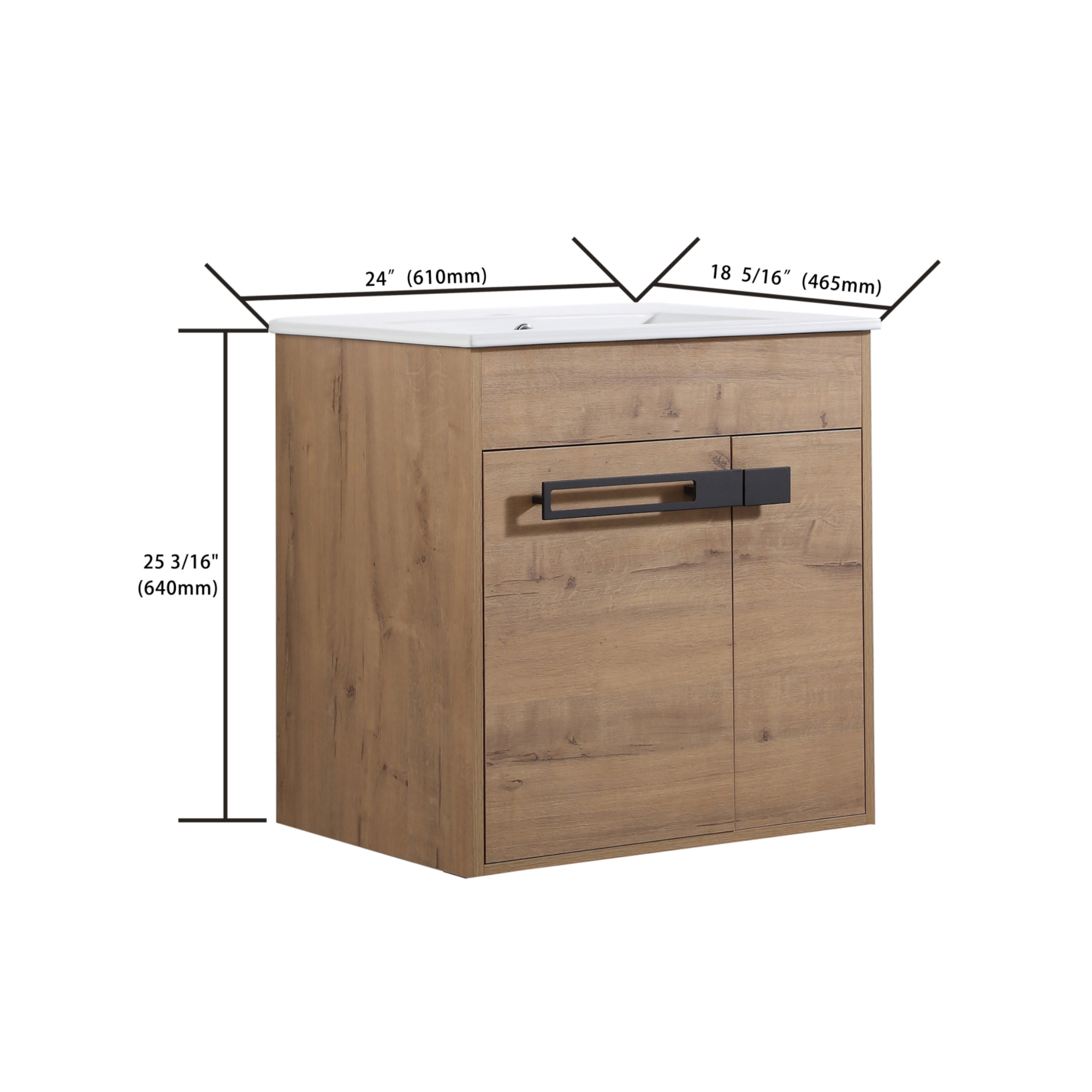 24"/30"/36" Freestanding Plywood Bathroom Vanity with Ceramic Sink