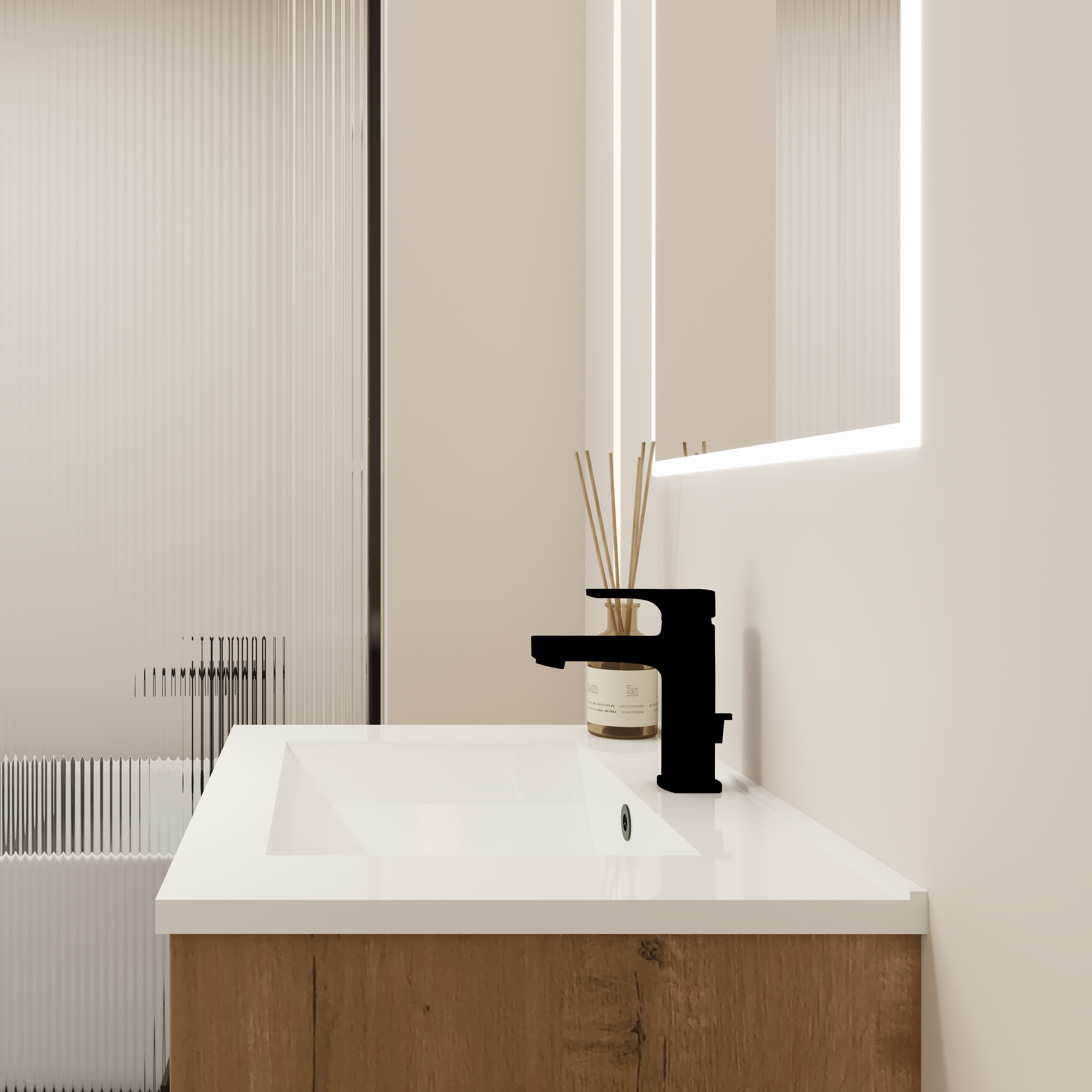 24"/30"/36" Freestanding Plywood Bathroom Vanity with Ceramic Sink