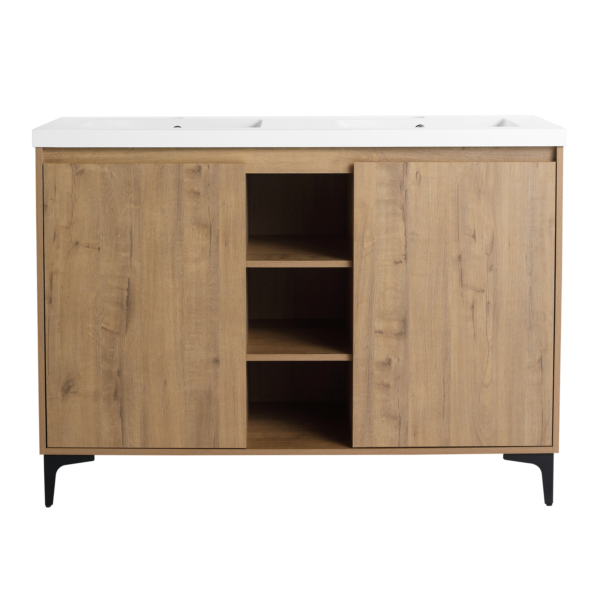 48-inch Freestanding Bathroom Vanity with With Double Resin Sink