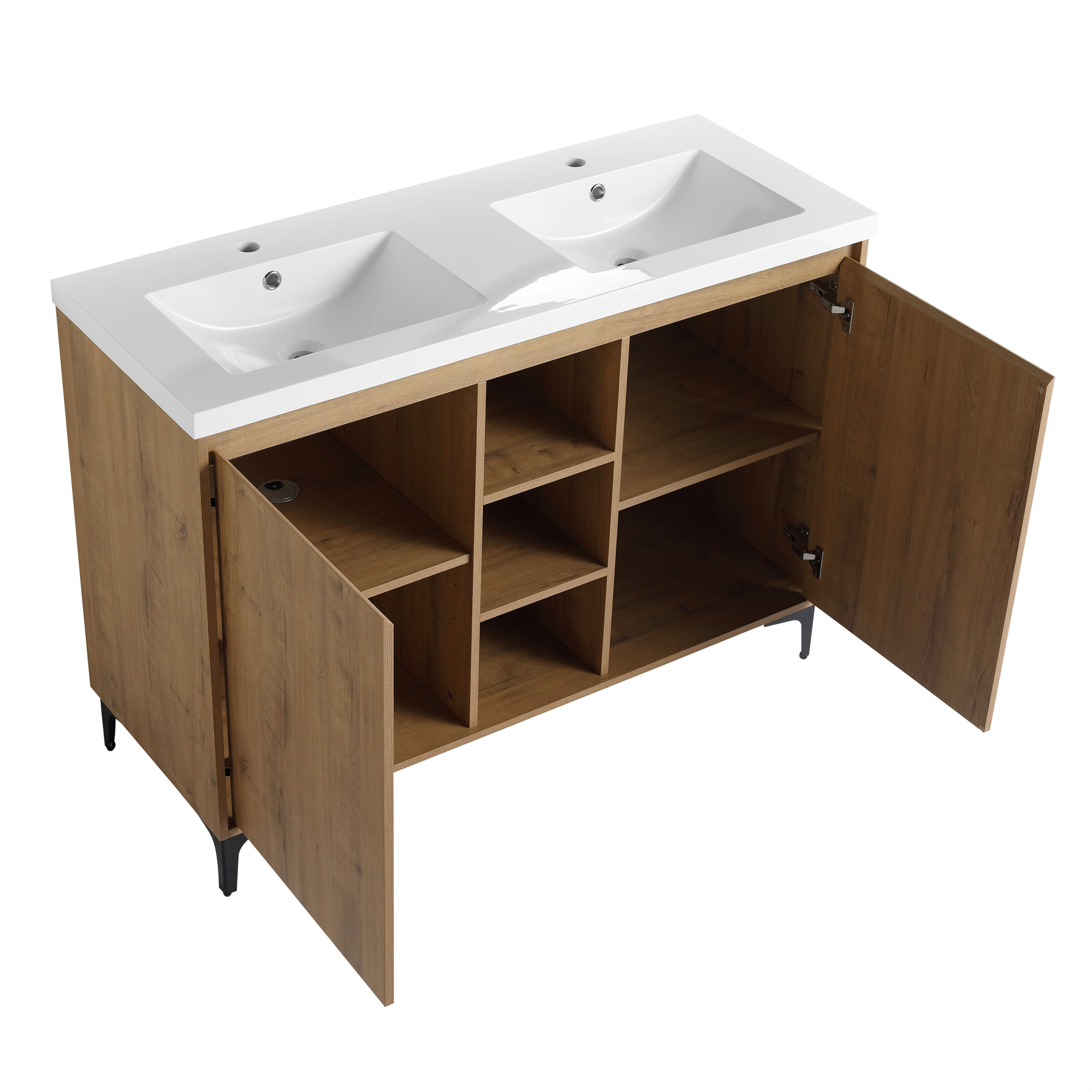 48-inch Freestanding Bathroom Vanity with With Double Resin Sink