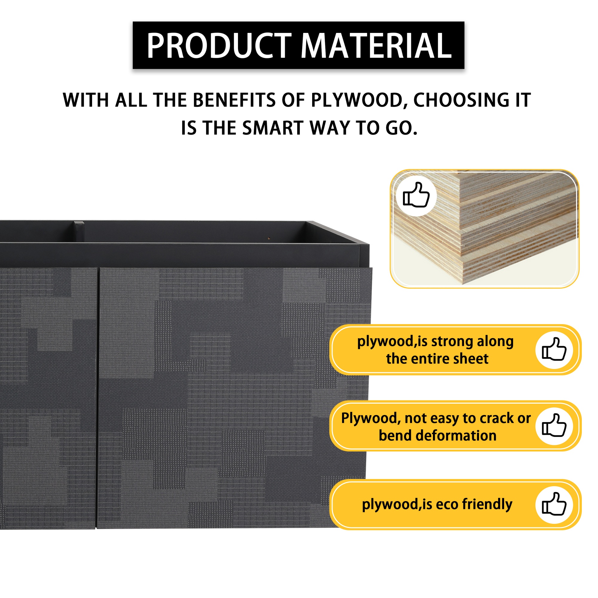 24/48 Inch Stylish Floating Wall-Mounted Bathroom Vanity with Ceramic Sink