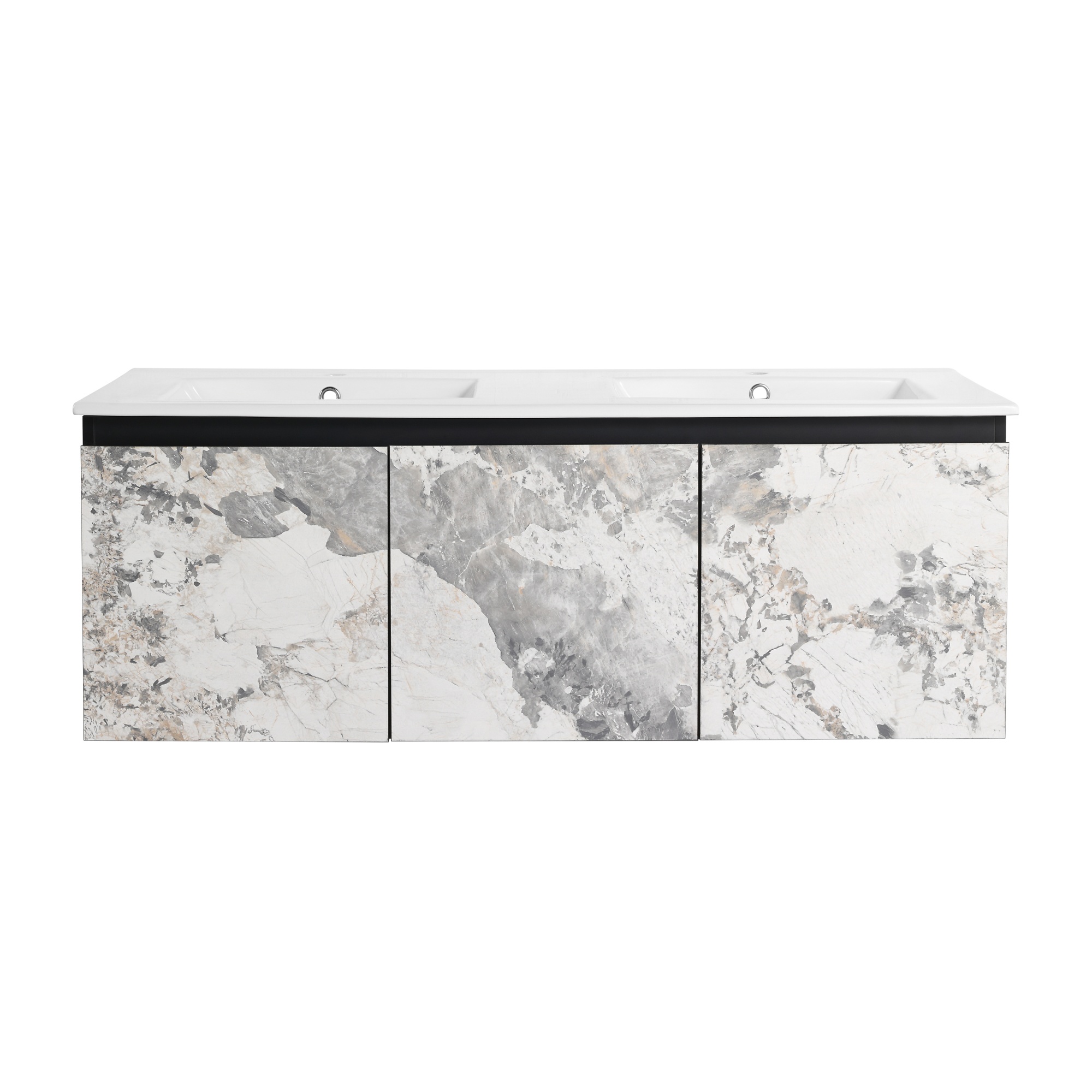 24/48 Inch Stylish Floating Wall-Mounted Bathroom Vanity with Ceramic Sink