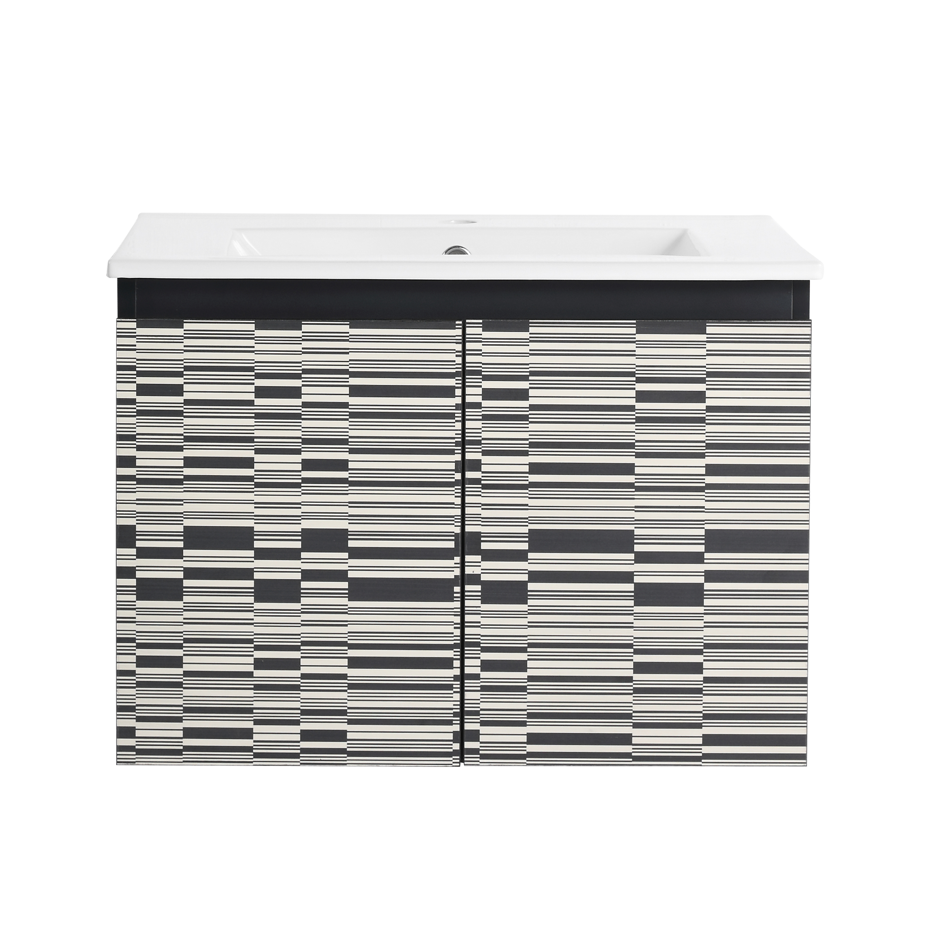 24/48 Inch Stylish Floating Wall-Mounted Bathroom Vanity with Ceramic Sink