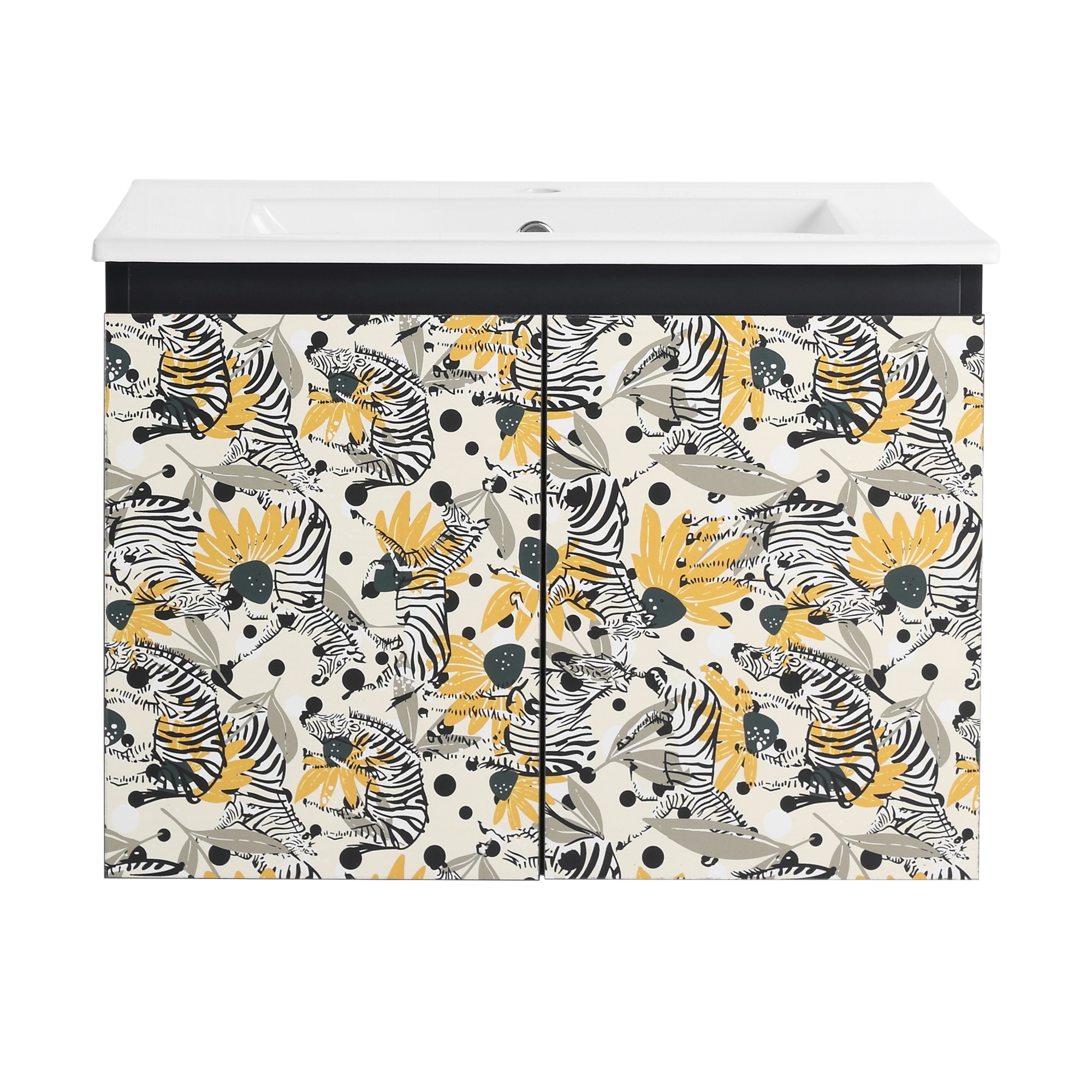 24/48 Inch Stylish Floating Wall-Mounted Bathroom Vanity with Ceramic Sink