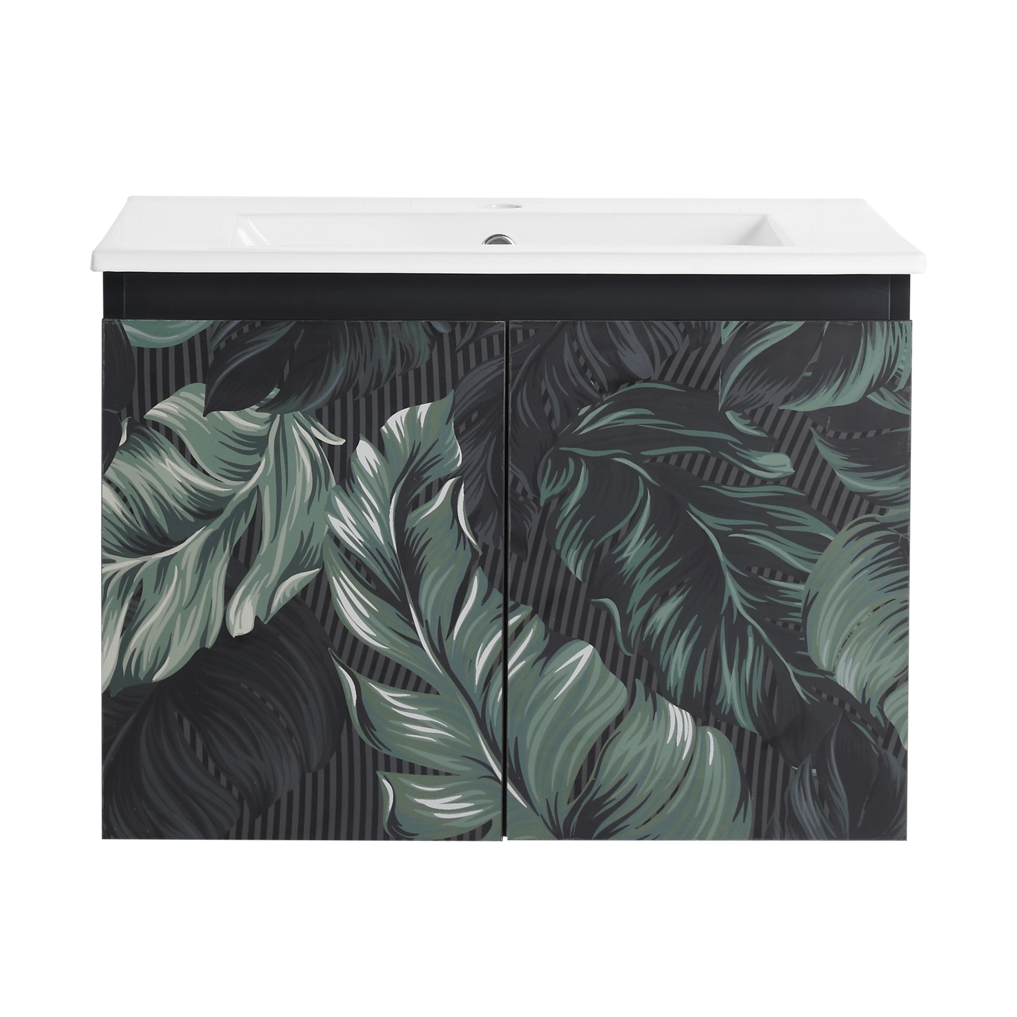 24/48 Inch Stylish Floating Wall-Mounted Bathroom Vanity with Ceramic Sink