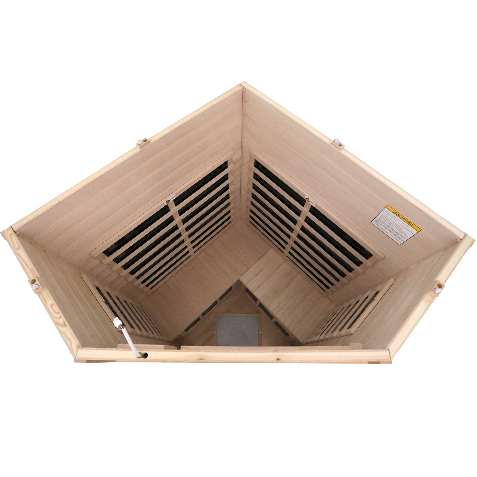 2-Person Hemlock Corner Infrared Sauna with Low EMF & Bluetooth Audio