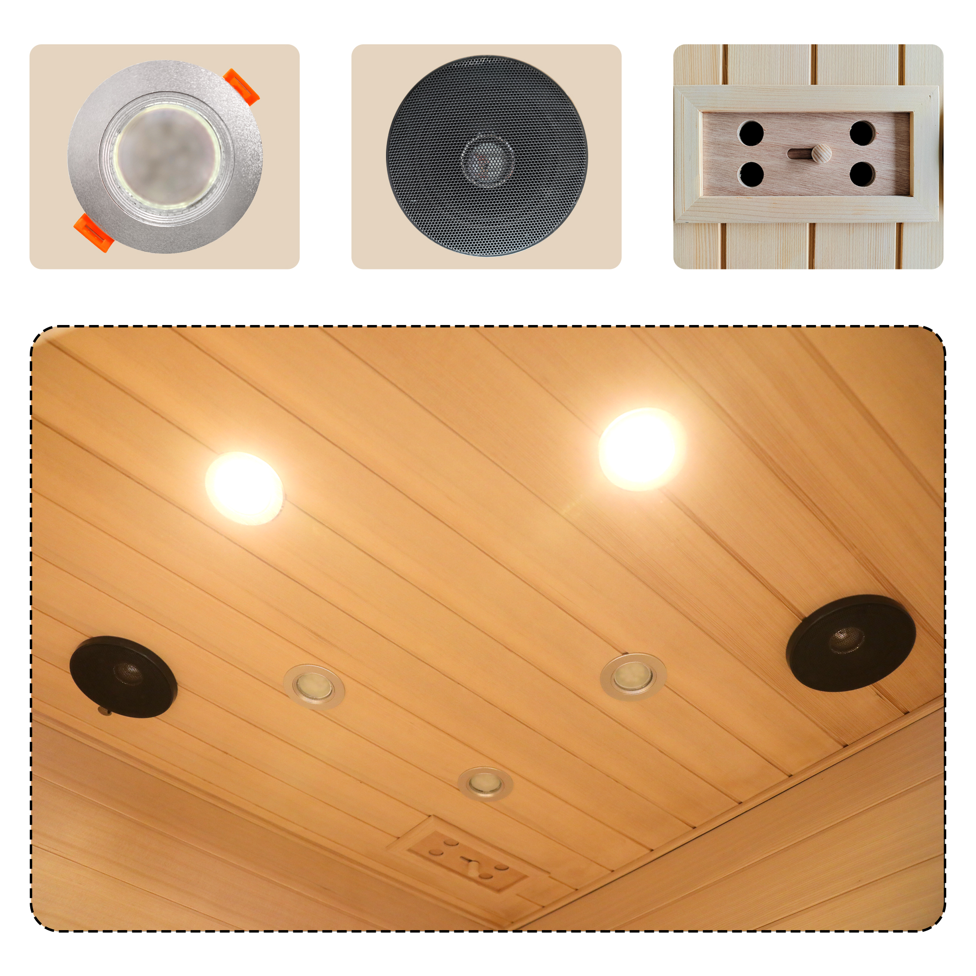 2-Person Hemlock Corner Infrared Sauna with Low EMF & Bluetooth Audio