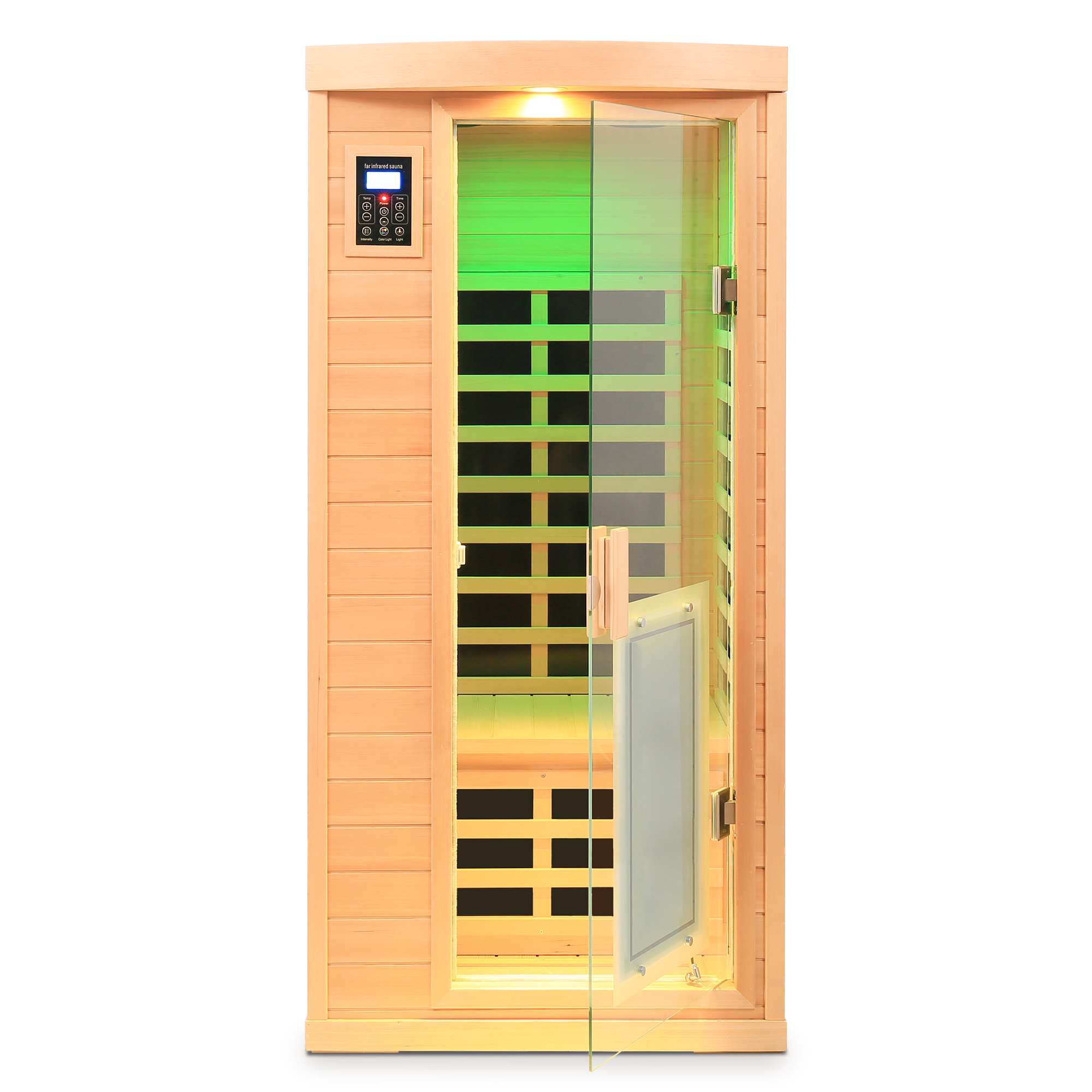 1-Person Low EMF Hemlock Far-Infrared Indoor Sauna with Bluetooth