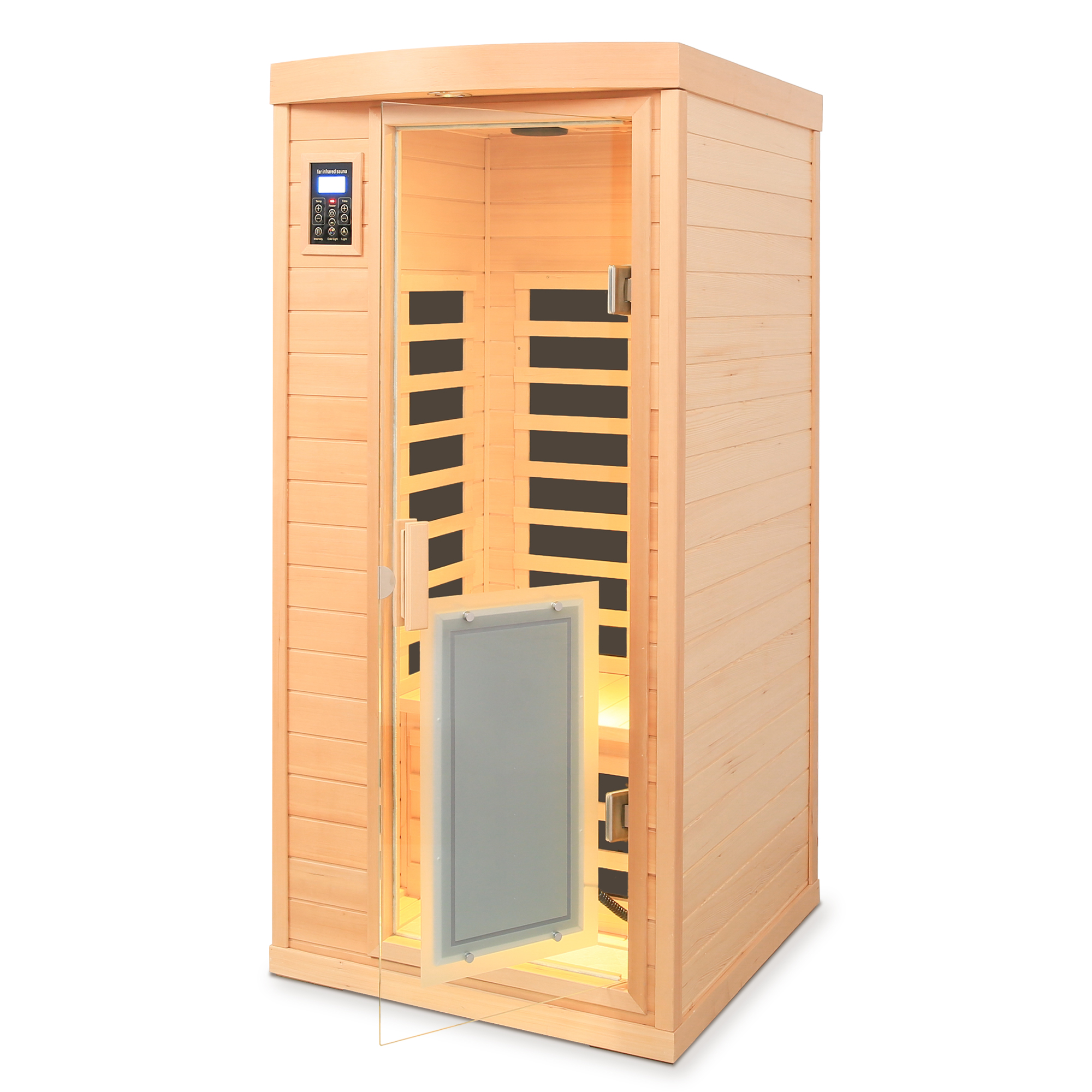 1-Person Low EMF Hemlock Far-Infrared Indoor Sauna with Bluetooth