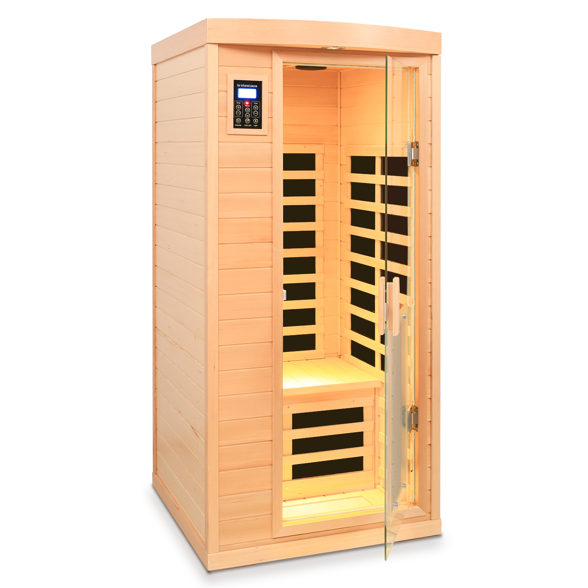 1-Person Low EMF Hemlock Far-Infrared Indoor Sauna with Bluetooth