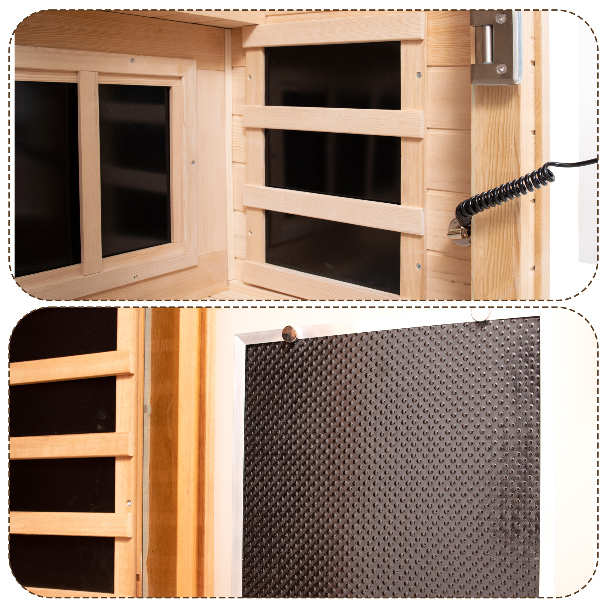 1-Person Low EMF Hemlock Far-Infrared Indoor Sauna with Bluetooth