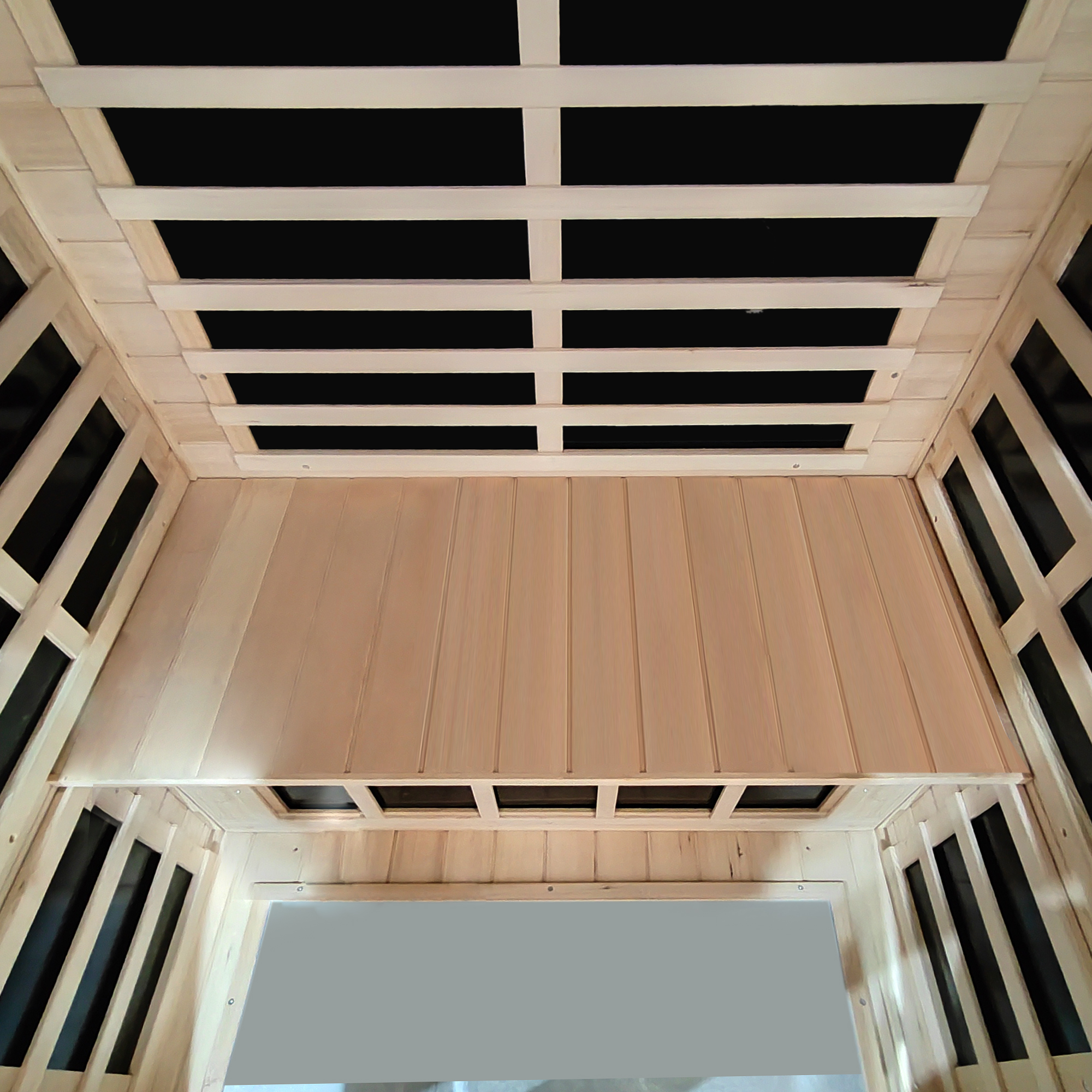 2-Person Hemlock Low EMF Infrared Sauna with Bluetooth and LED Lights