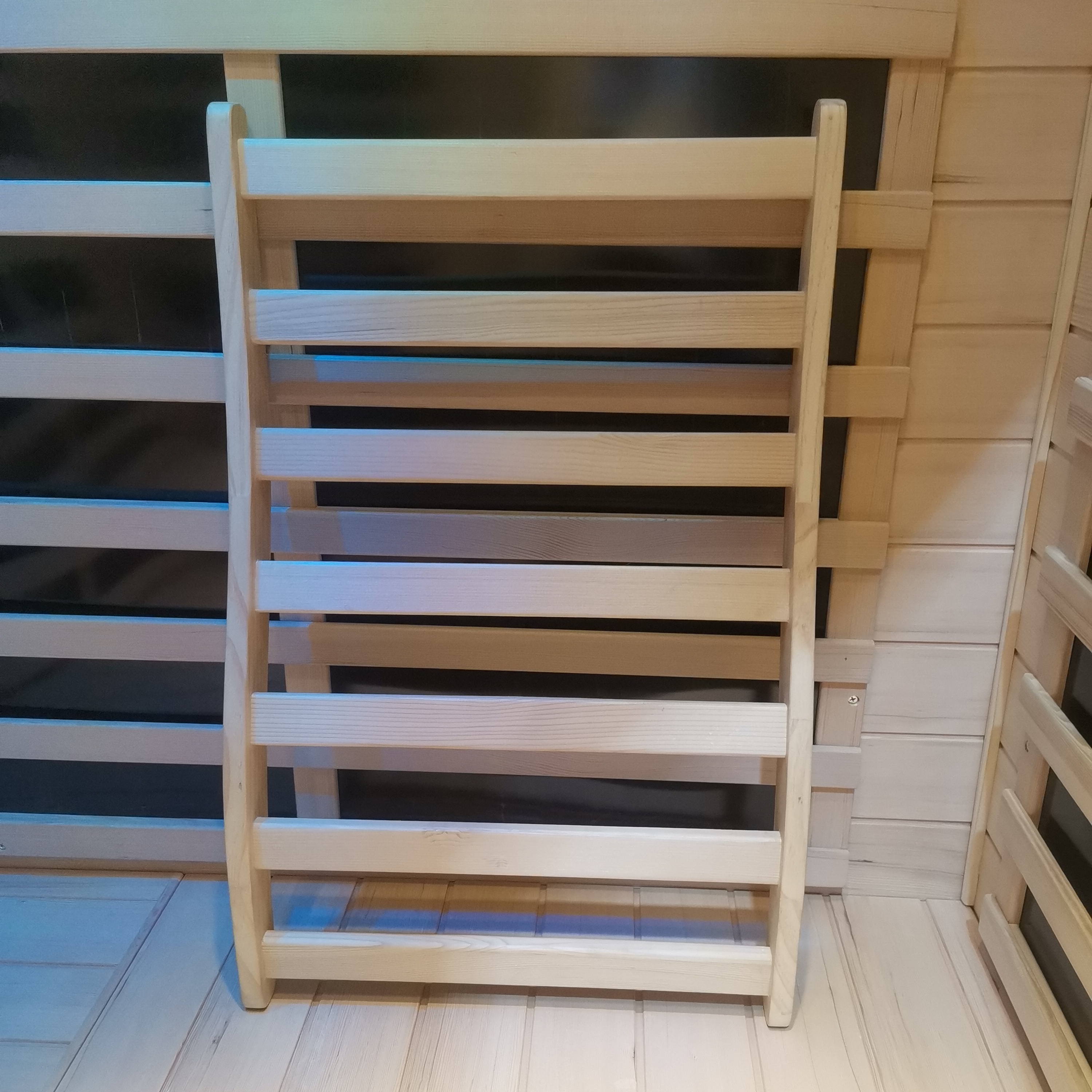 Hemlock Wood Sauna Backrest with Ergonomic Curved Design