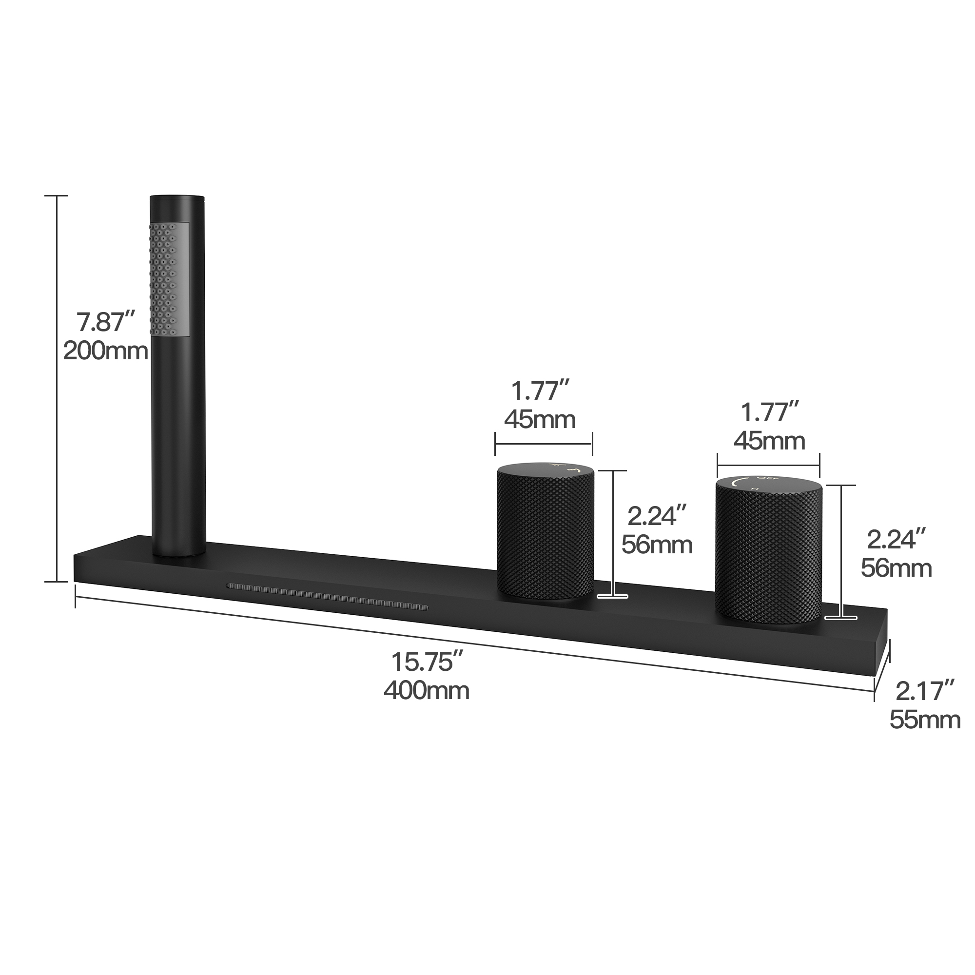 2-Handle Waterfall Roman Tub Faucet with Handheld Shower