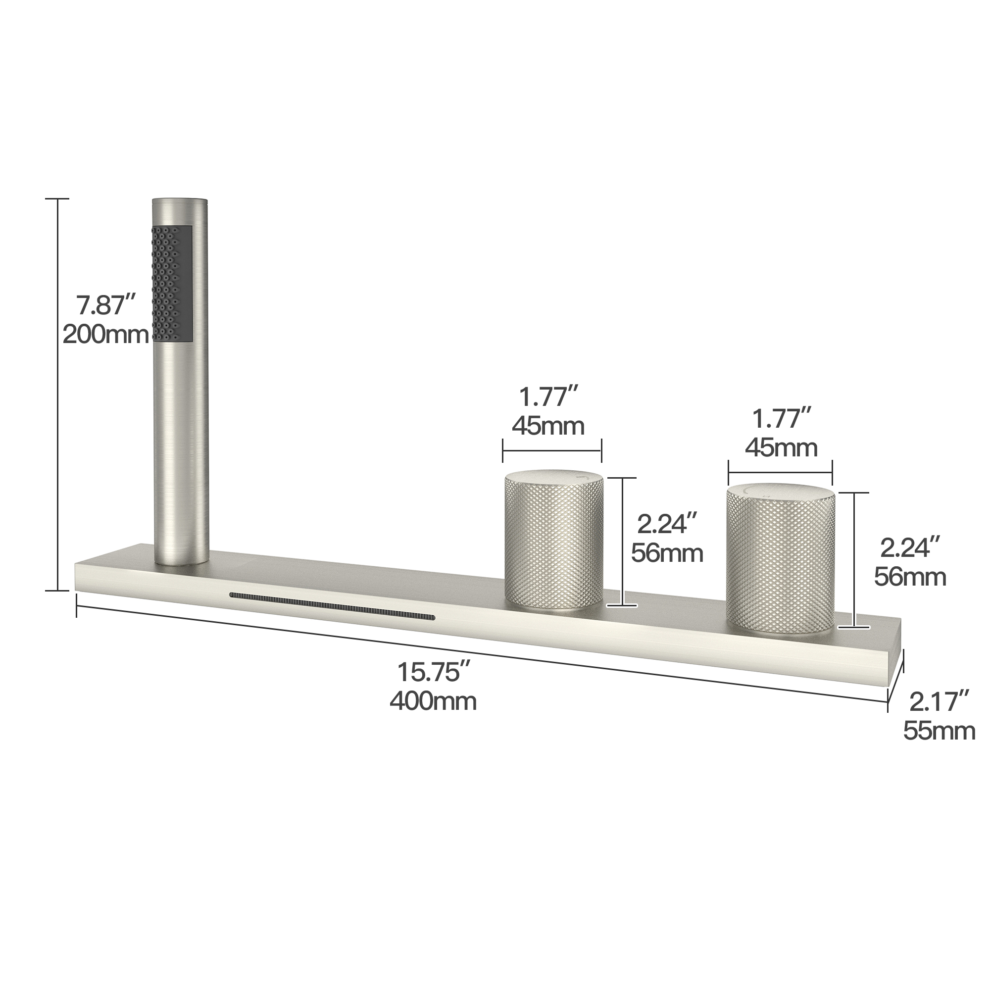 2-Handle Waterfall Roman Tub Faucet with Handheld Shower