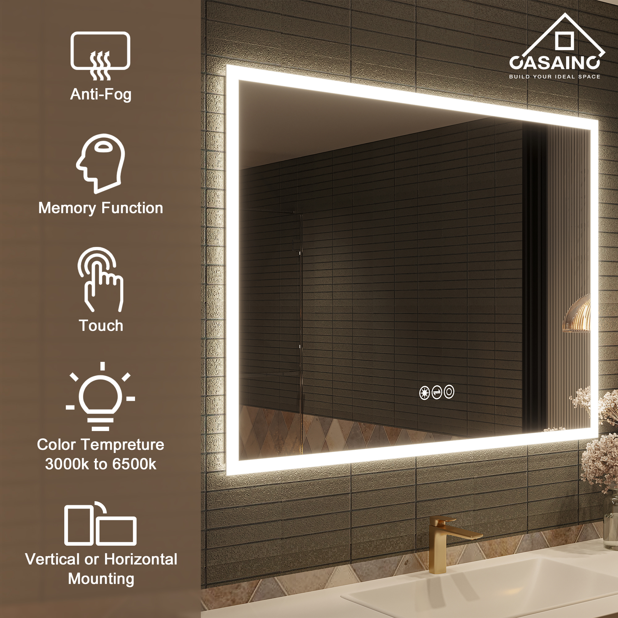 High-Tech LED Bathroom Vanity Mirror with Adjustable Lighting and Anti-Fog
