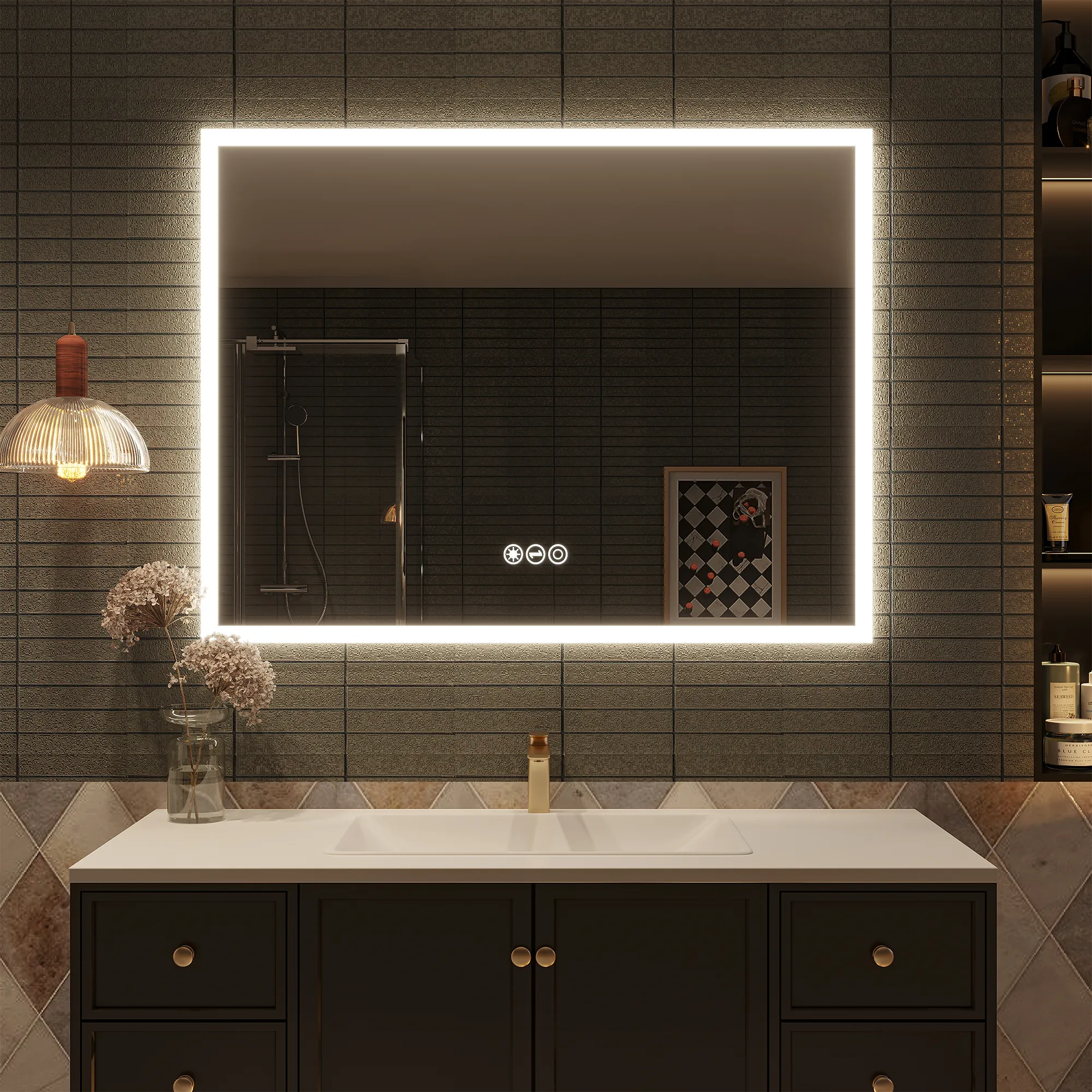 Sharp Lines Focal Point Light Fixtures LED Bathroom Mirror