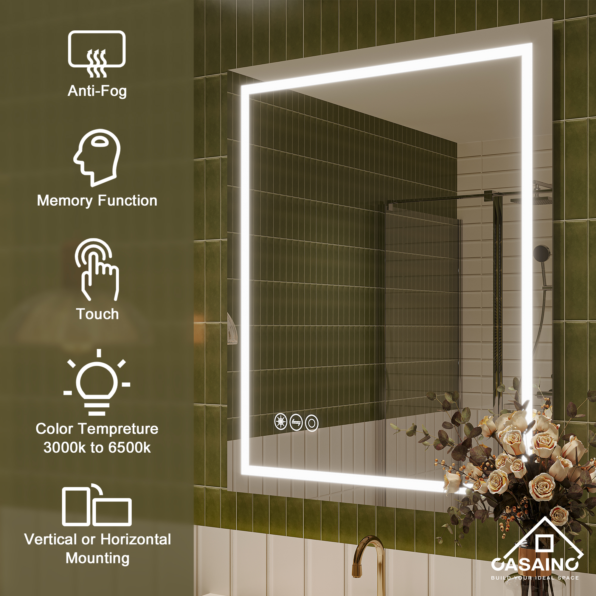 High-Tech LED Bathroom Vanity Mirror with Adjustable Lighting and Anti-Fog