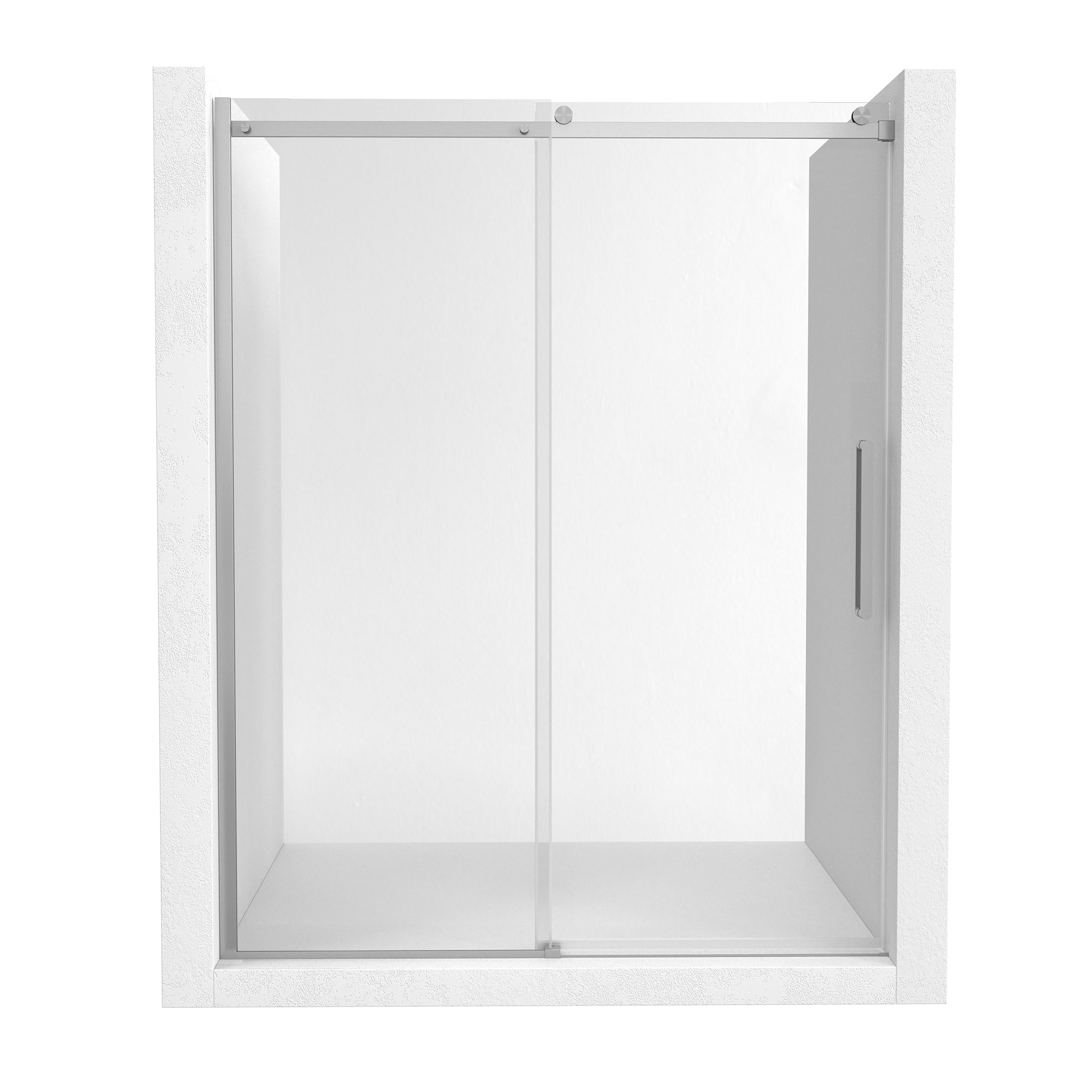 60"x76" Single Sliding Frameless Shower Door in Matte Black/Brushed Nickel/Chrome, Sleek Sliding Single Shower Enclosure Designed for Elegance