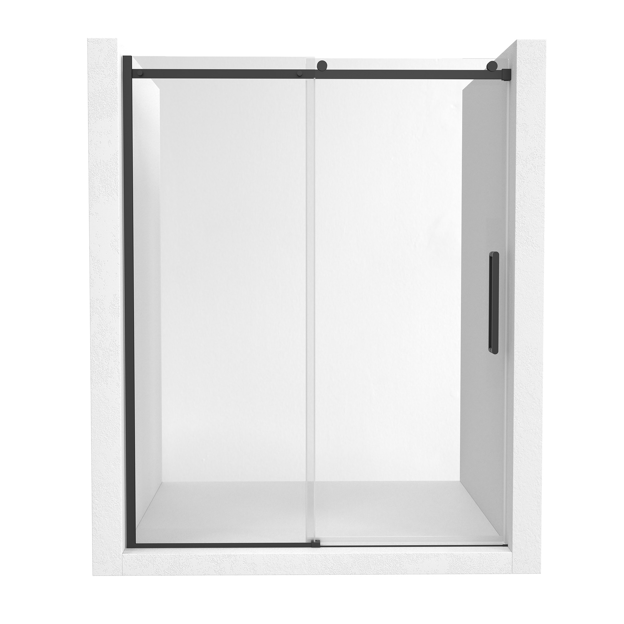60"x76" Single Sliding Frameless Shower Door in Matte Black/Brushed Nickel/Chrome, Sleek Sliding Single Shower Enclosure Designed for Elegance